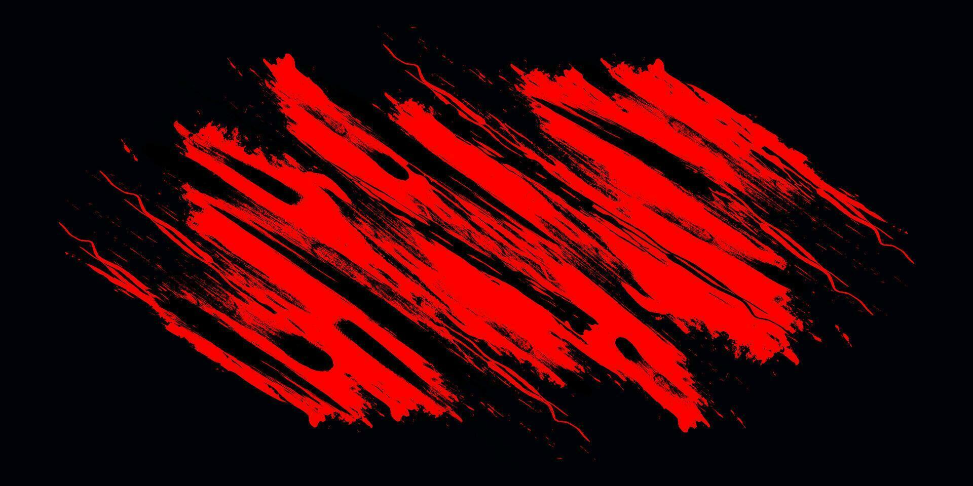 Red and Black Grunge Background. Sport Banner with Brush Style. Brush Stroke Illustration for Banner, Poster, or Sports Background. Scratch and Texture Elements For Design vector