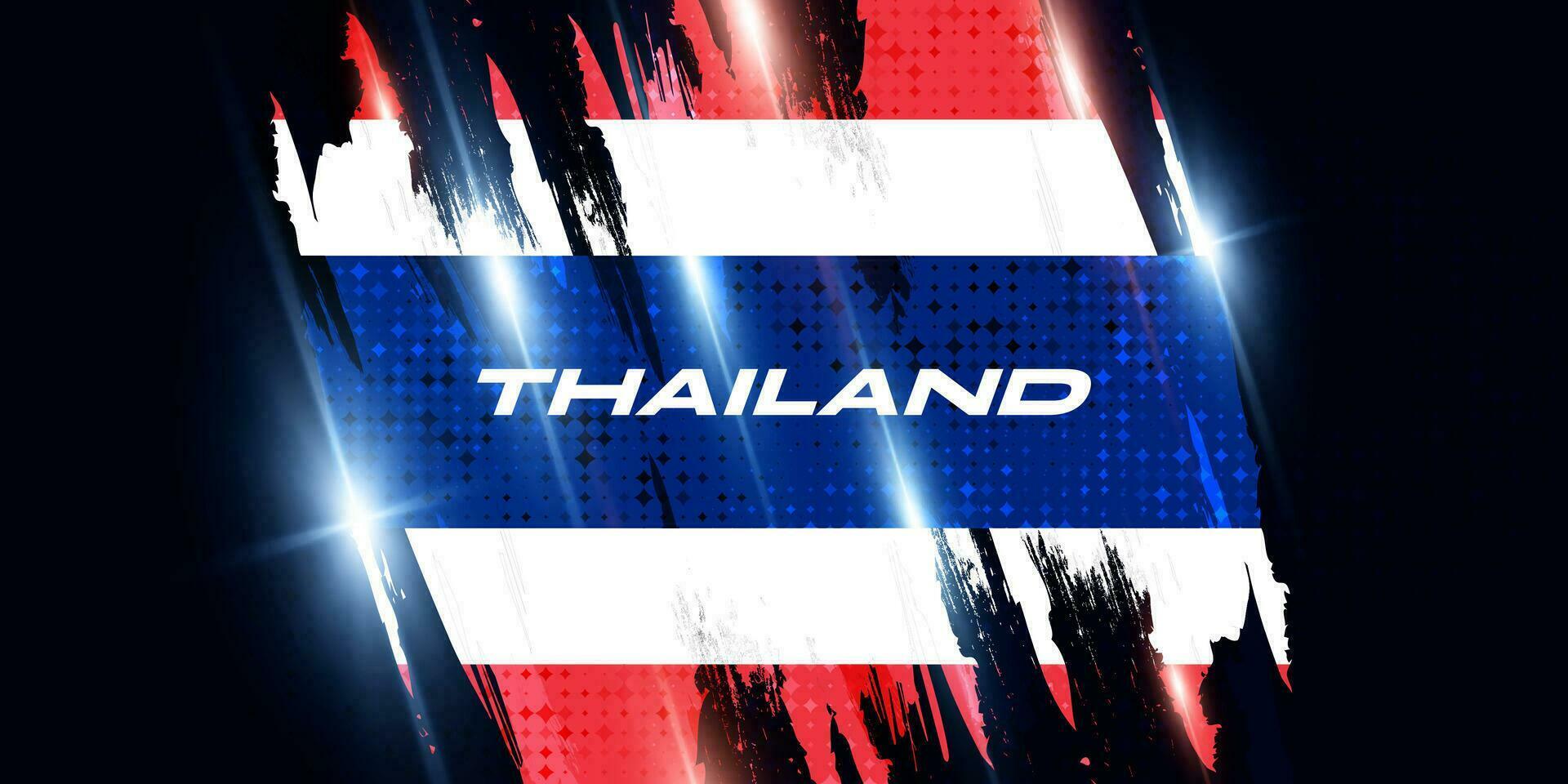 Thailand Flag in Brush Paint Style with Shining Effect. National Thailand Flag vector