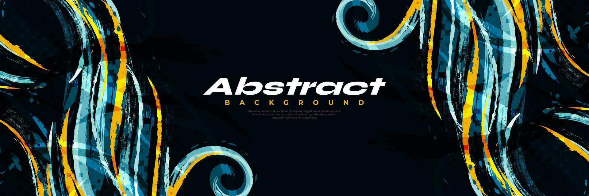 Abstract and Colorful Brush Background with Halftone Effect. Brush Stroke Illustration for Banner, Poster, or Sports Background. Scratch and Texture Elements For Design vector