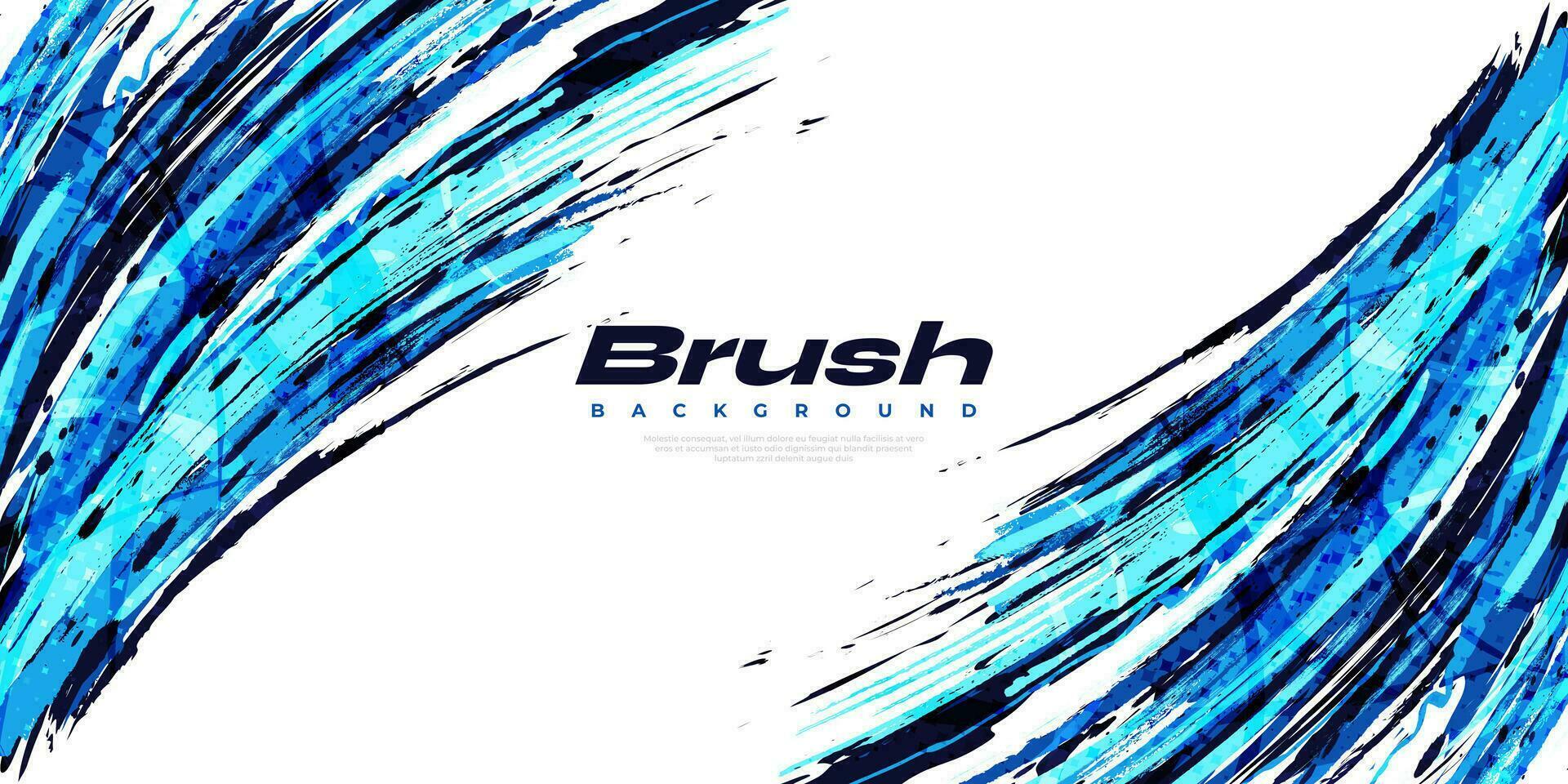 Abstract Blue Brush Background with Halftone Style. Grunge Sport Banner. Scratch and Texture Elements For Design vector