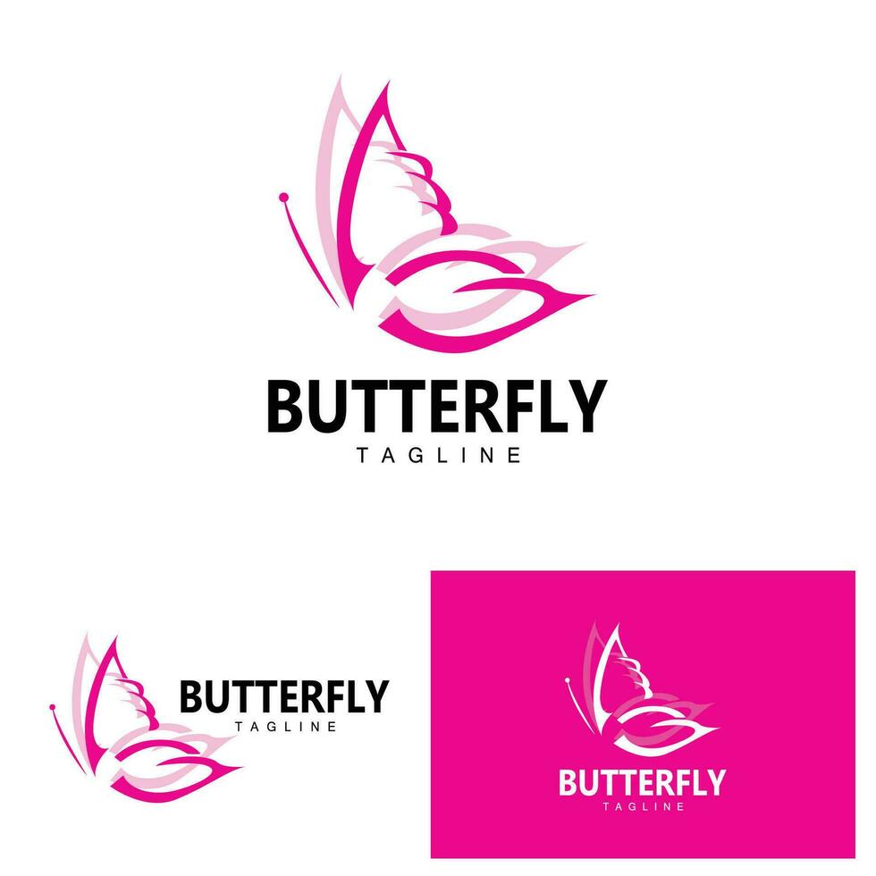 Butterfly Logo Animal Design Brand Product Beautiful and Simple Decorative Animal Wing vector