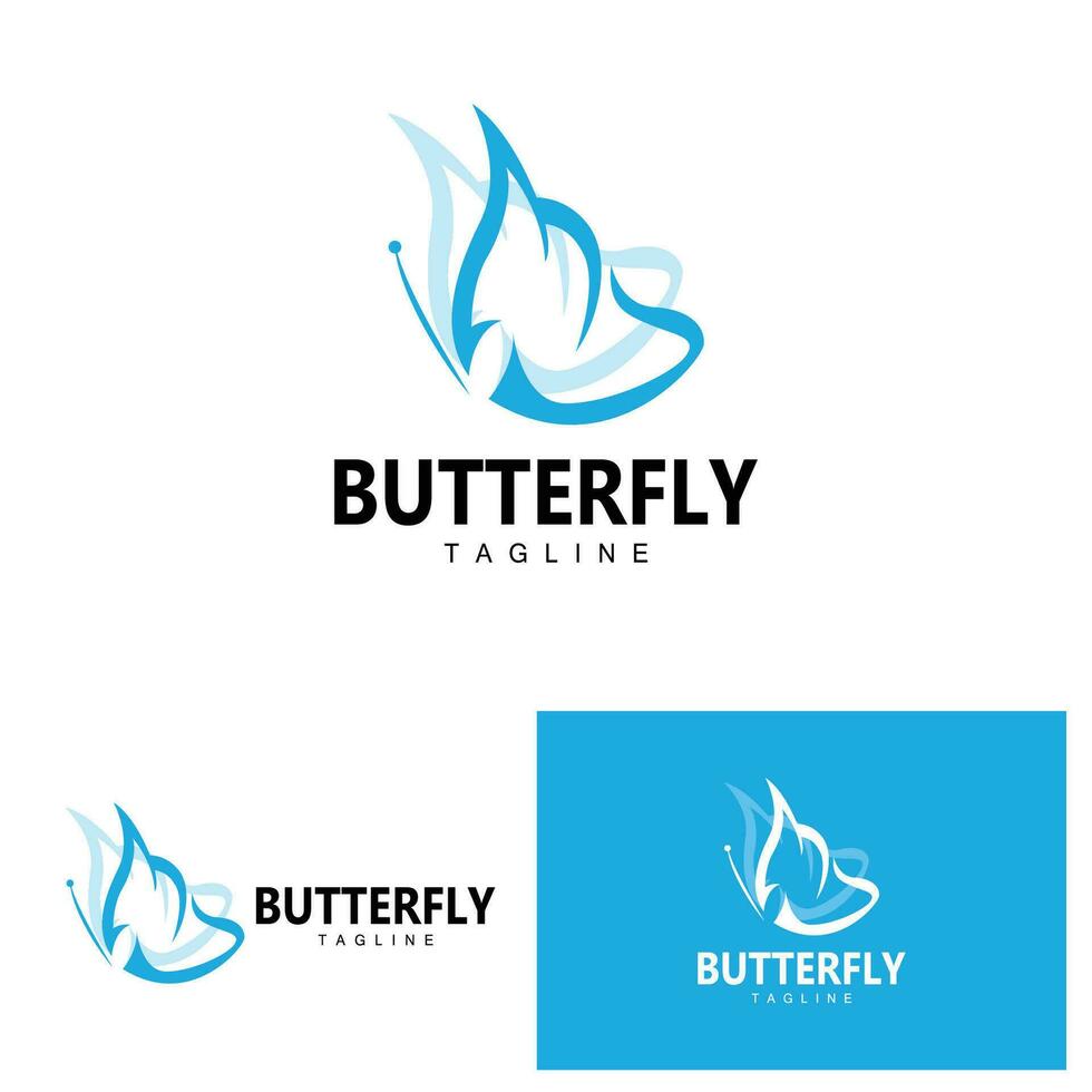 Butterfly Logo Animal Design Brand Product Beautiful and Simple Decorative Animal Wing vector