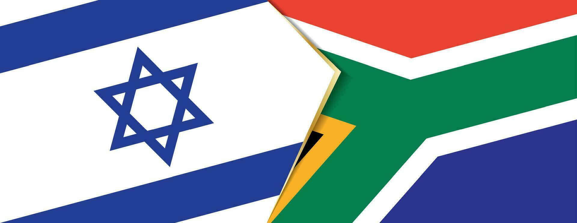 Israel and South Africa flags, two vector flags.