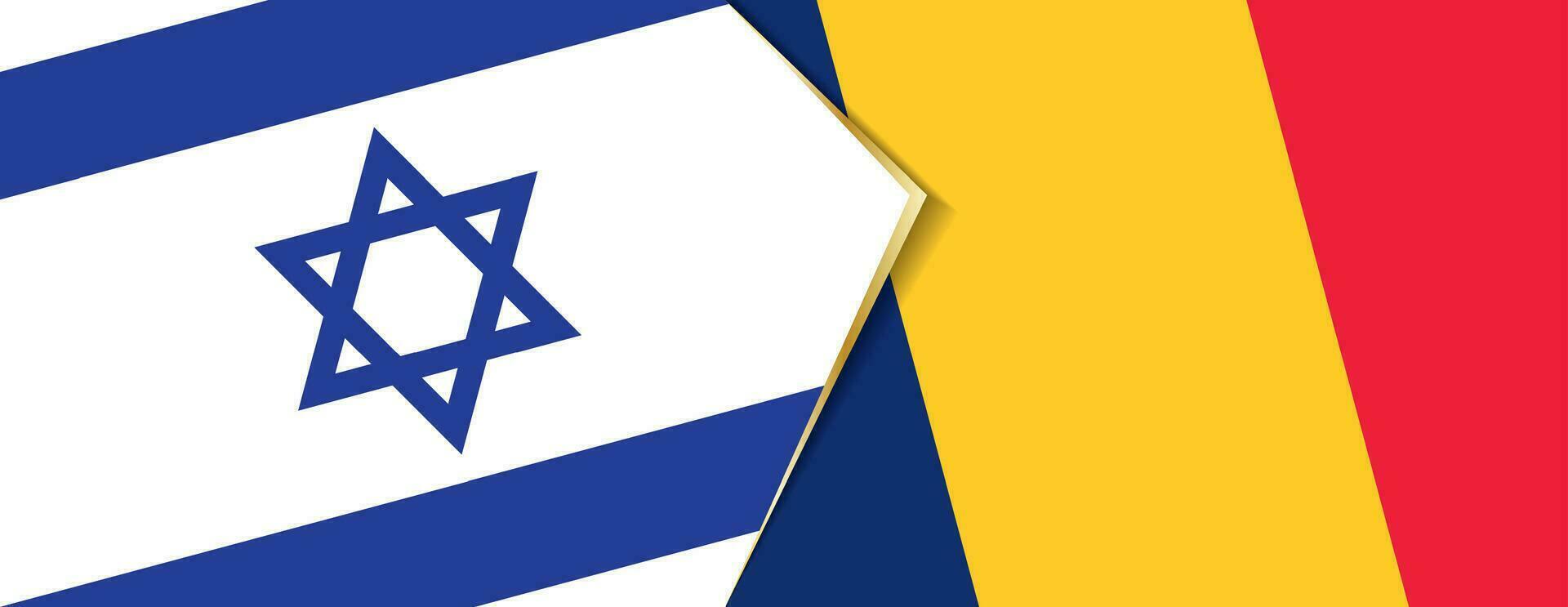 Israel and Chad flags, two vector flags.