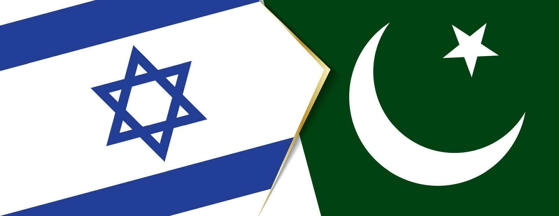 Israel and Pakistan flags, two vector flags.