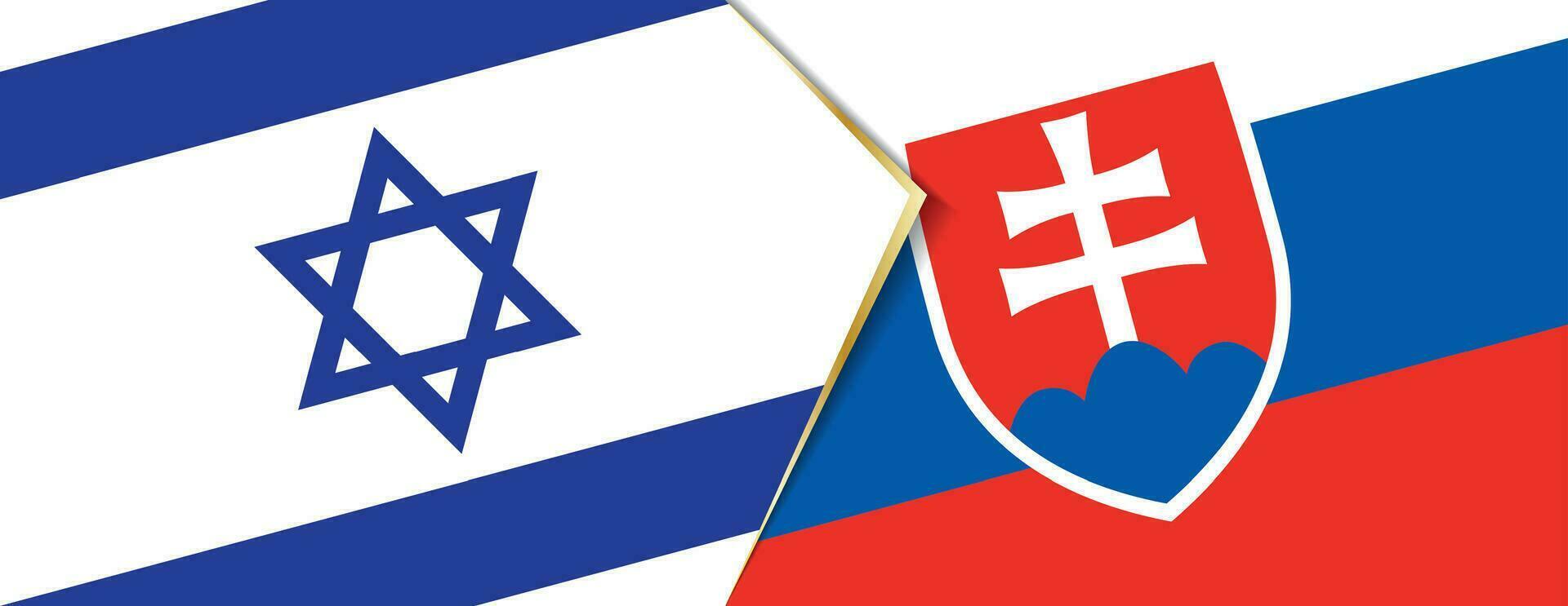 Israel and Slovakia flags, two vector flags.