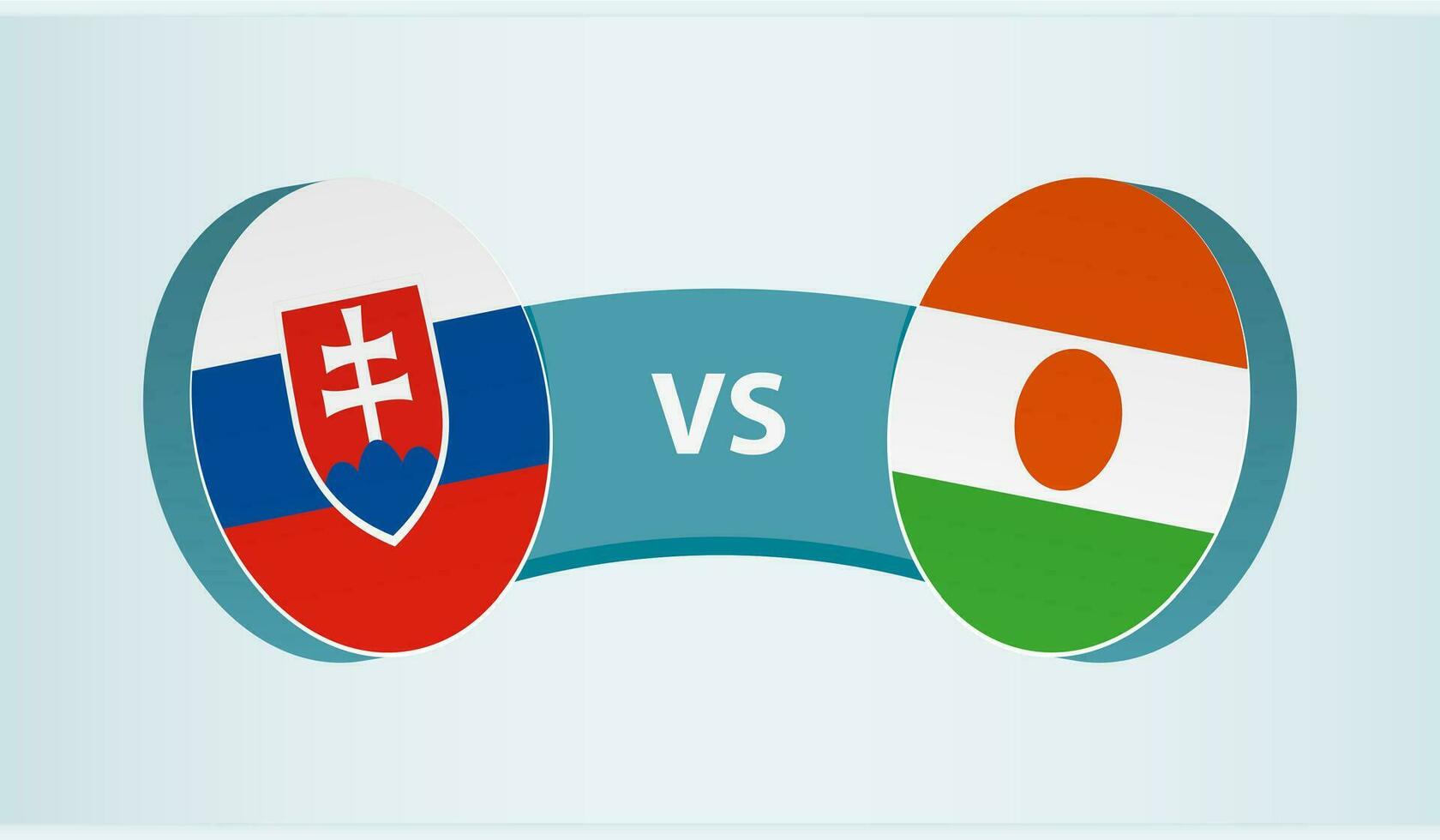 Slovakia versus Niger, team sports competition concept. vector