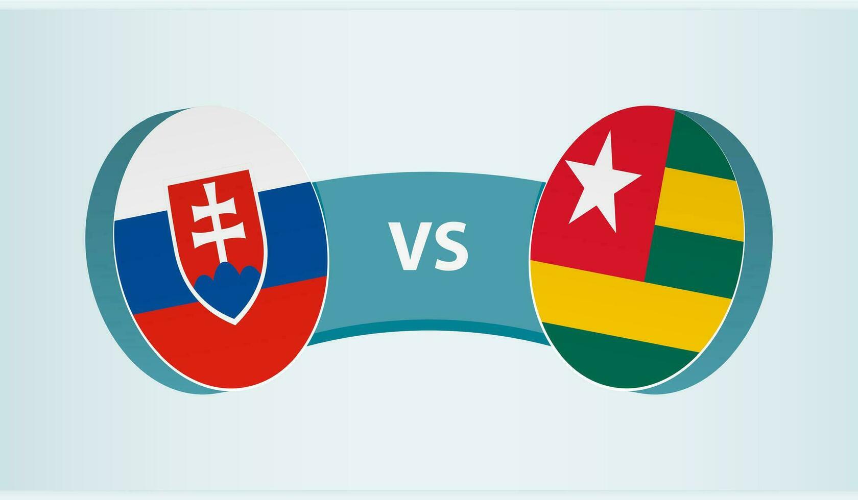 Slovakia versus Togo, team sports competition concept. vector