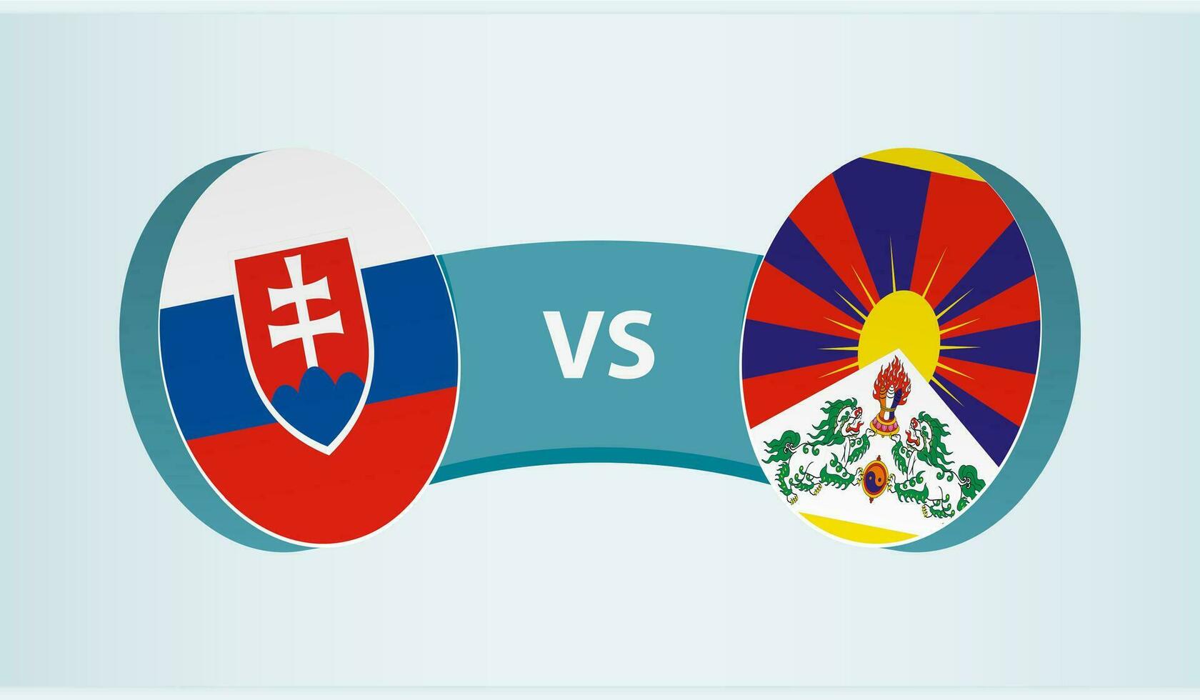 Slovakia versus Tibet, team sports competition concept. vector