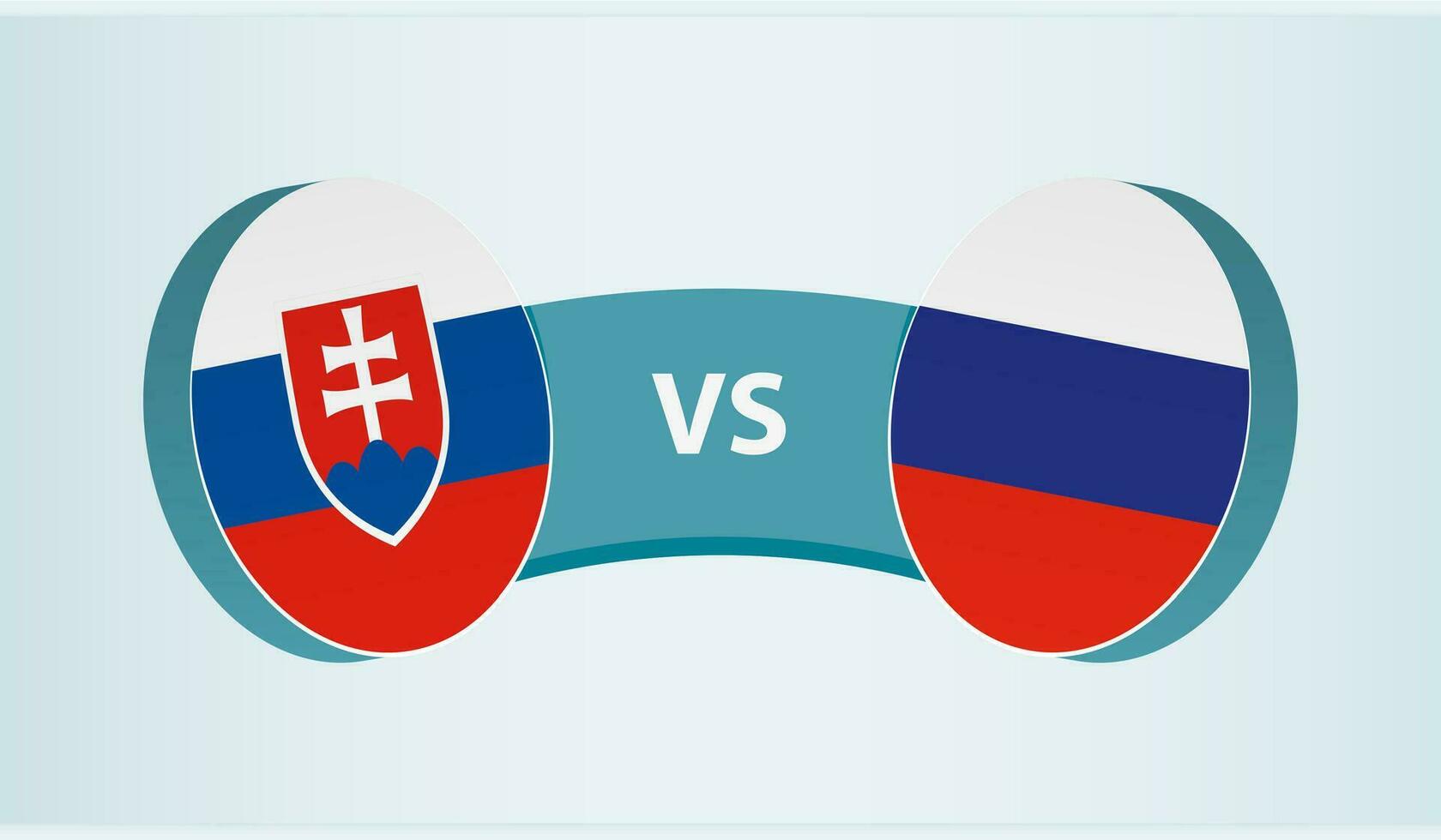 Slovakia versus Russia, team sports competition concept. vector