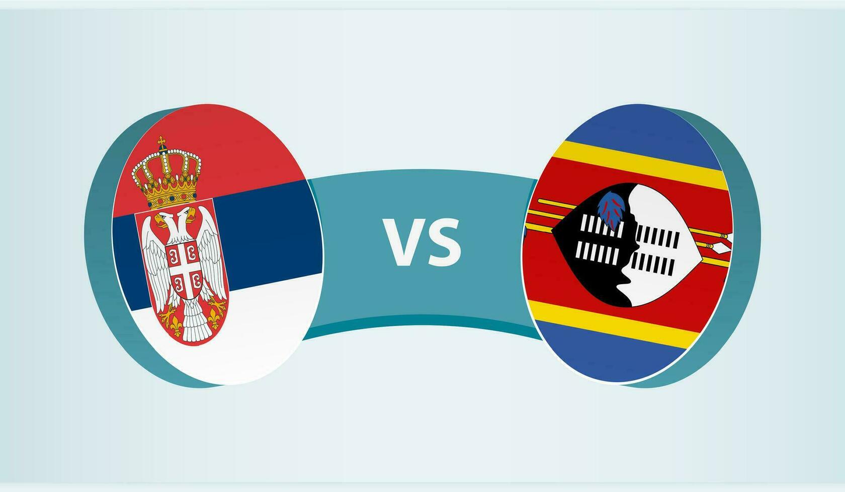 Serbia versus Swaziland, team sports competition concept. vector