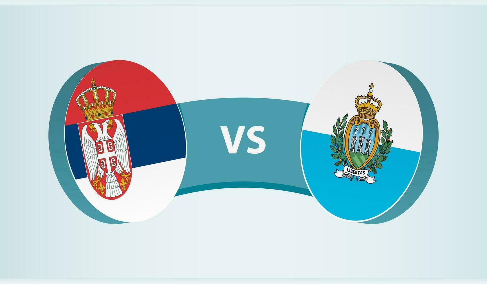 serbia versus san marino, equipo Deportes competencia concepto. vector