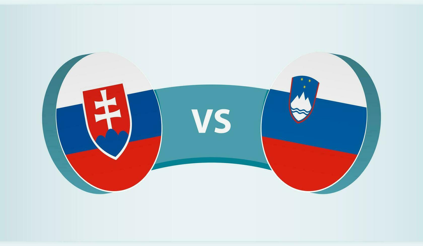 Slovakia versus Slovenia, team sports competition concept. vector