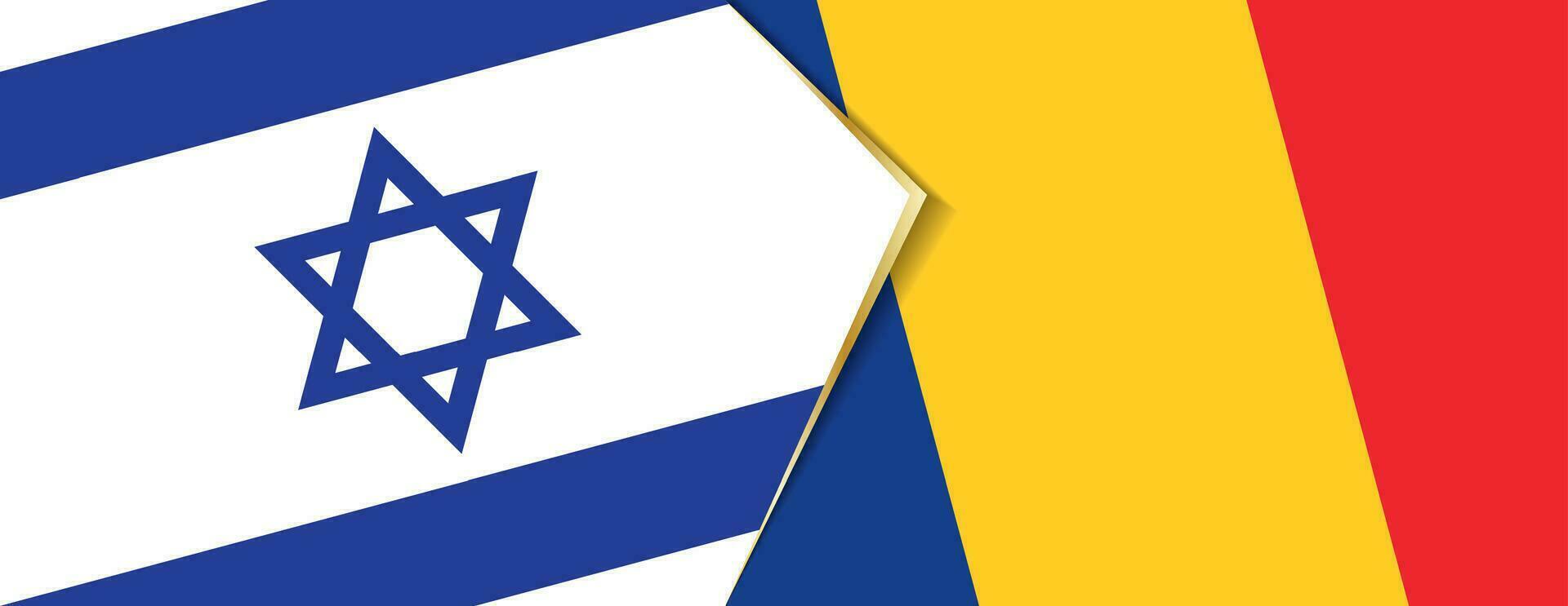 Israel and Romania flags, two vector flags.