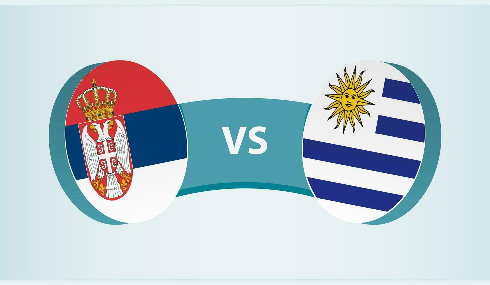 Serbia versus Uruguay, team sports competition concept. vector