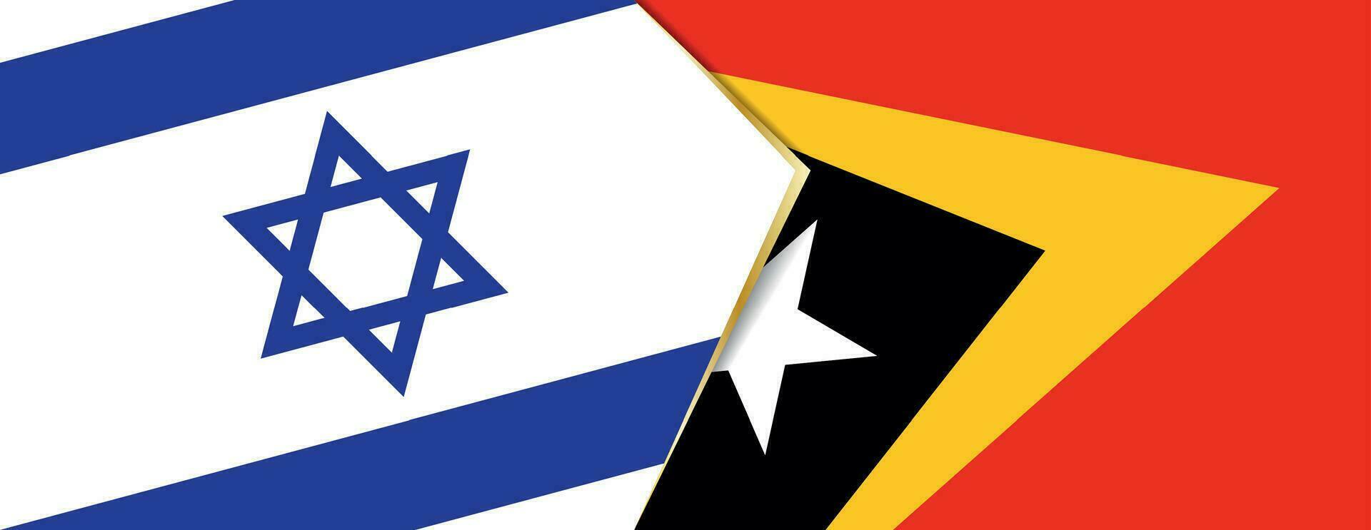 Israel y este Timor banderas, dos vector banderas