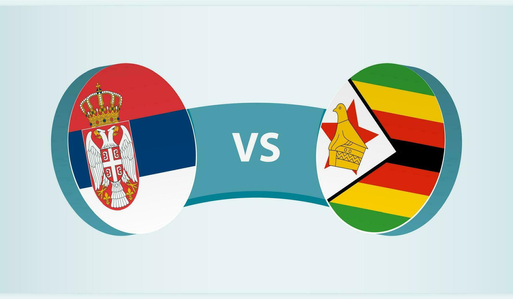 Serbia versus Zimbabwe, team sports competition concept. vector