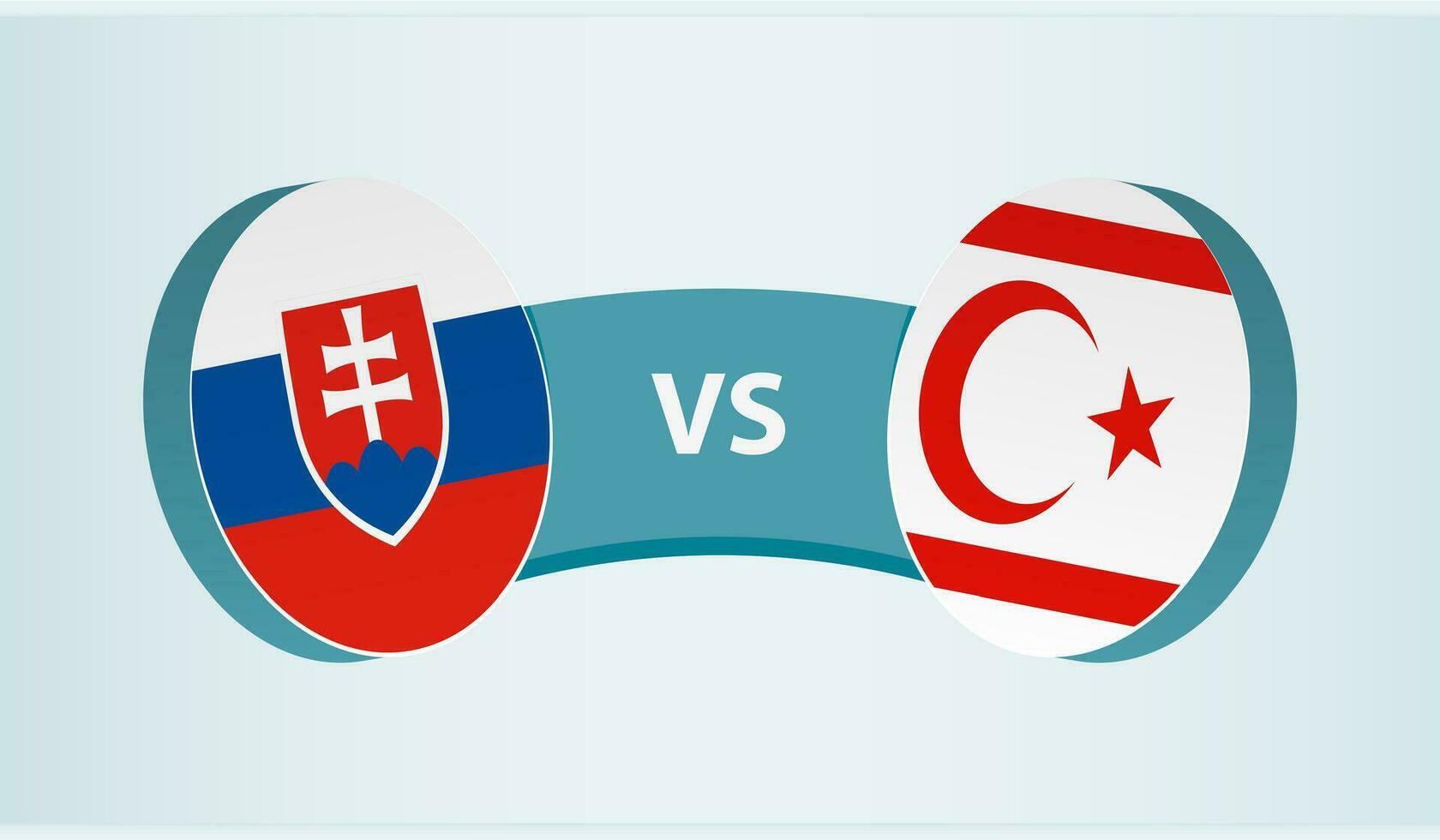 Eslovaquia versus del Norte Chipre, equipo Deportes competencia concepto. vector