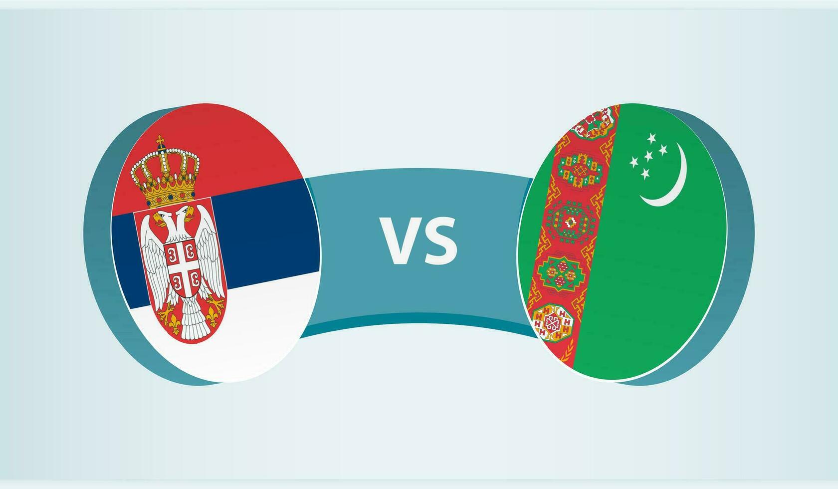 serbia versus turkmenistán, equipo Deportes competencia concepto. vector