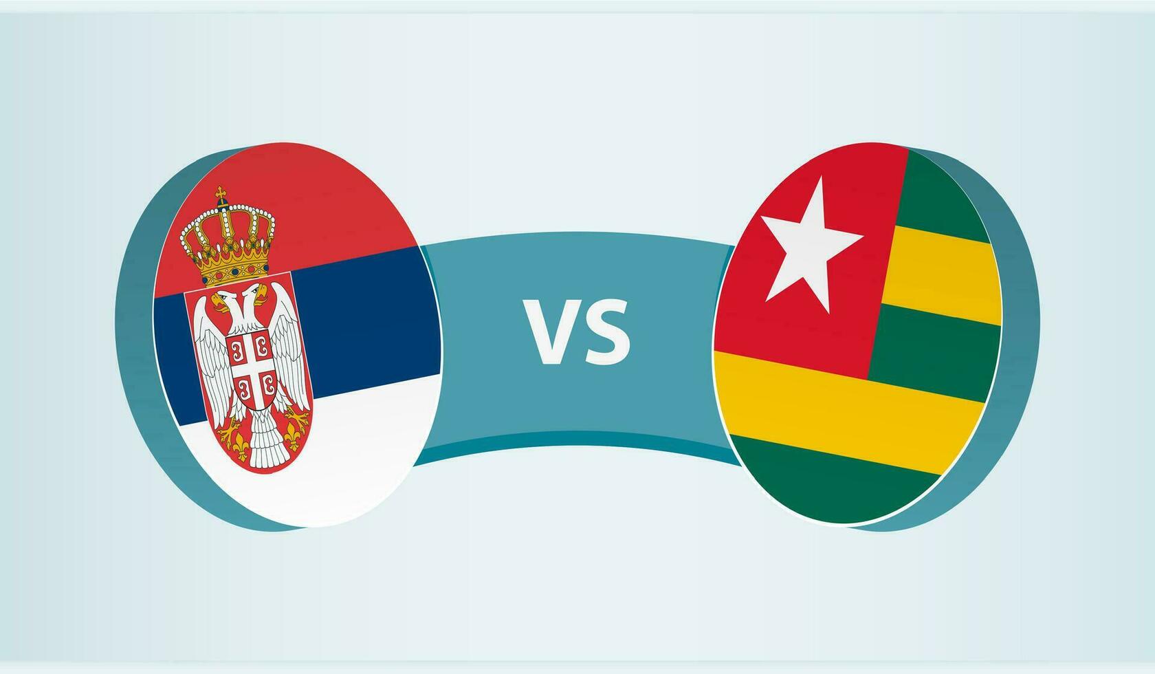 Serbia versus Togo, team sports competition concept. vector