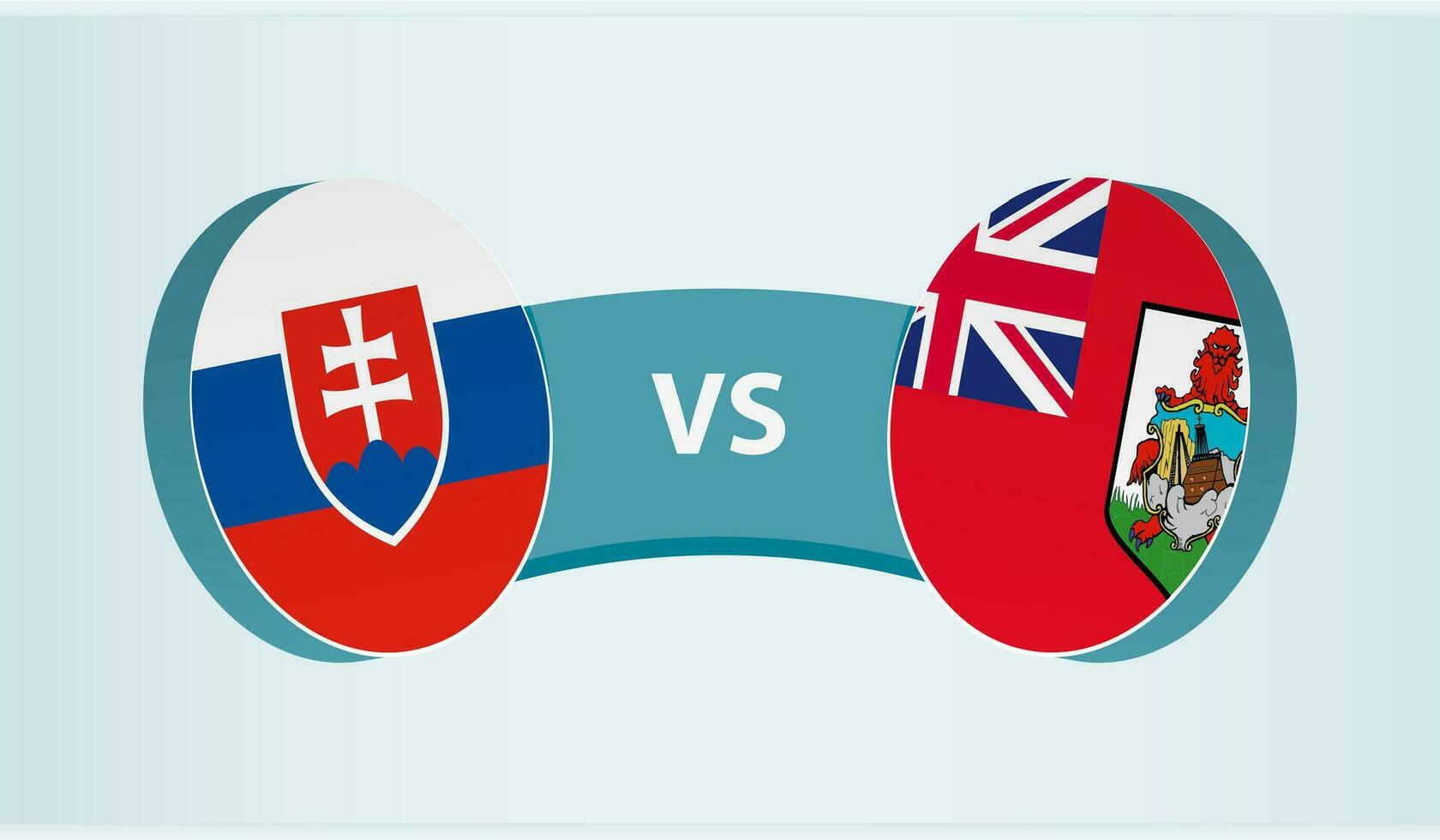 Slovakia versus Bermuda, team sports competition concept. vector