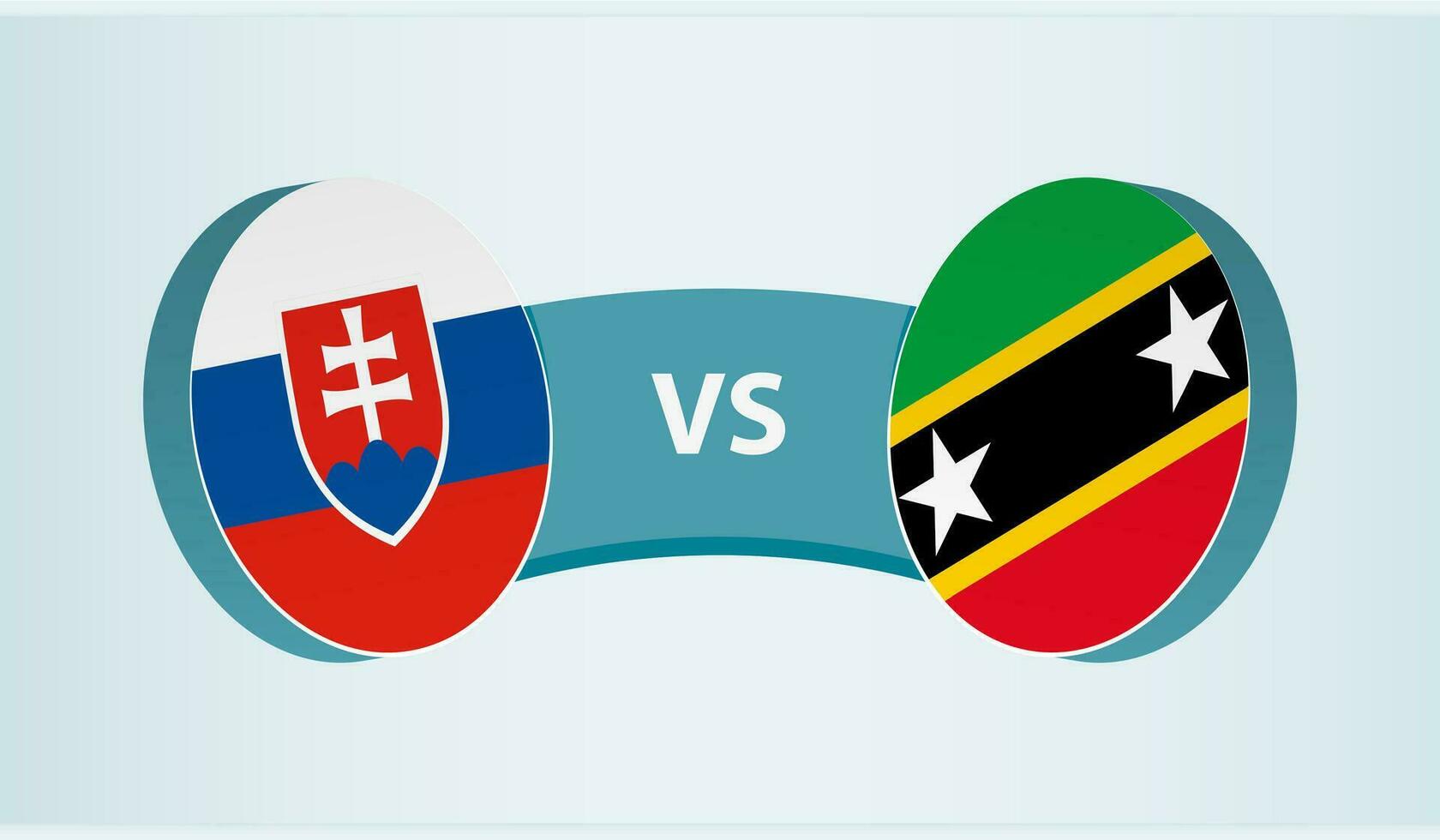 Slovakia versus Saint Kitts and Nevis, team sports competition concept. vector