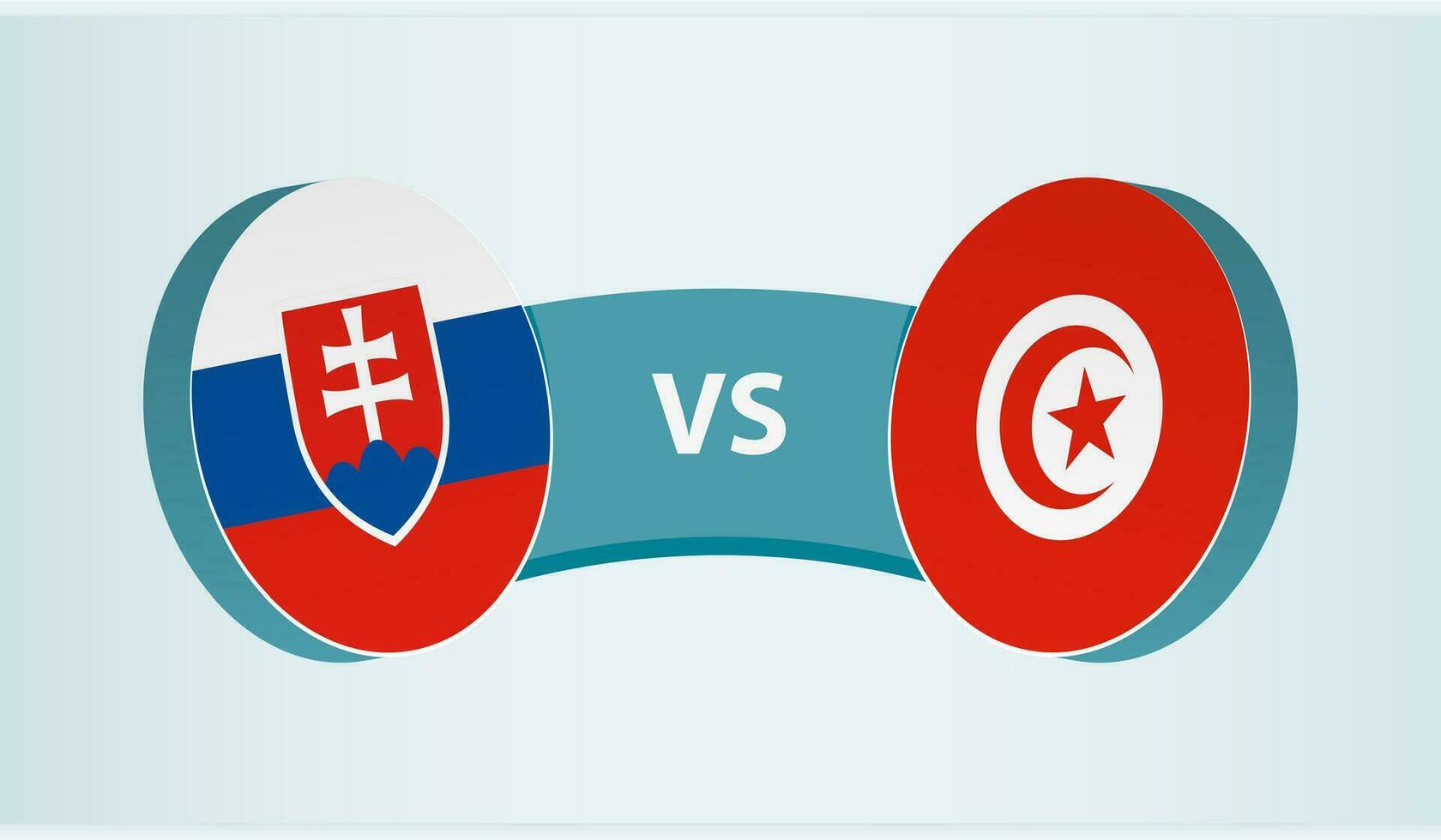 Eslovaquia versus Túnez, equipo Deportes competencia concepto. vector