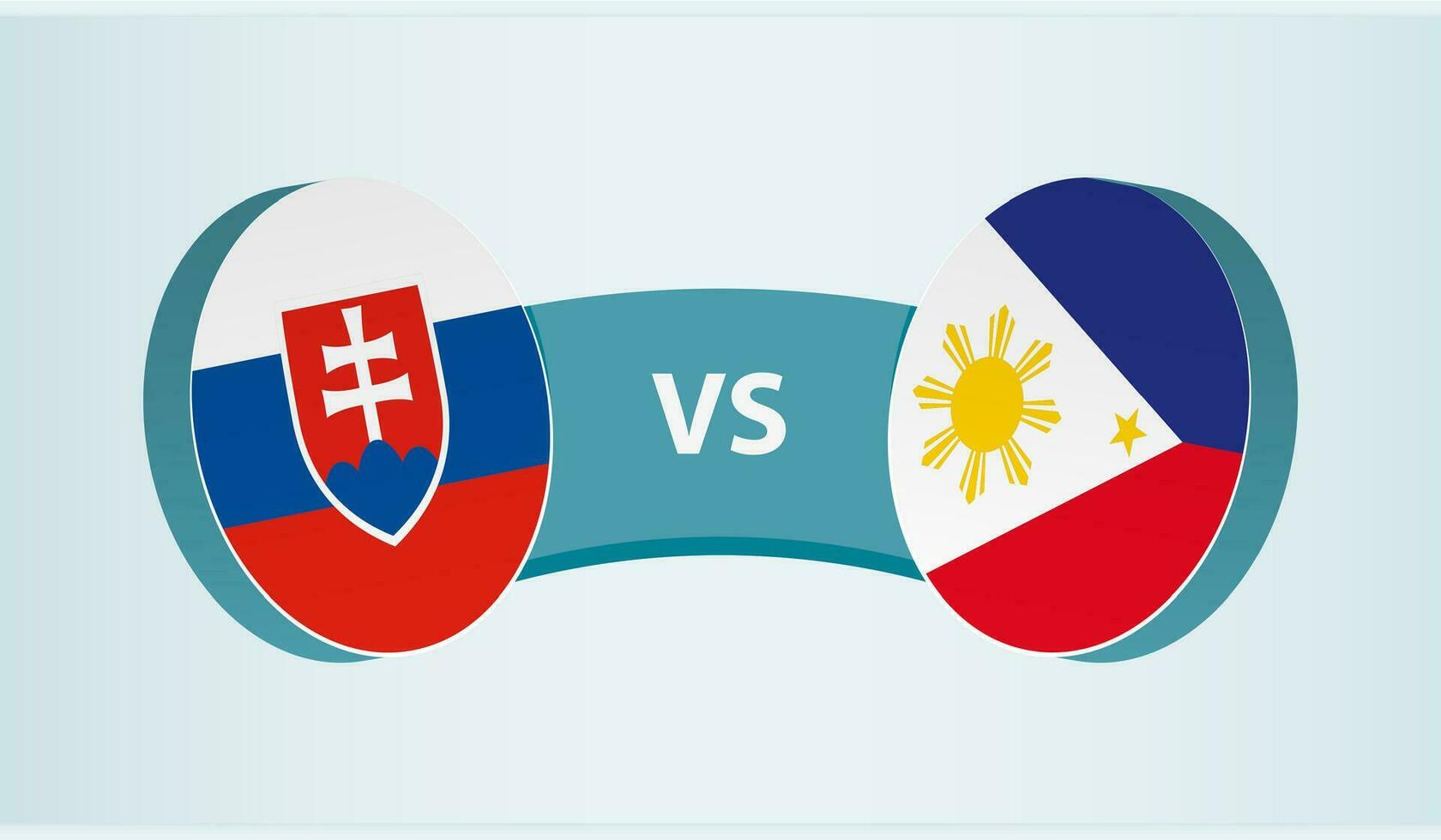 Slovakia versus Philippines, team sports competition concept. vector