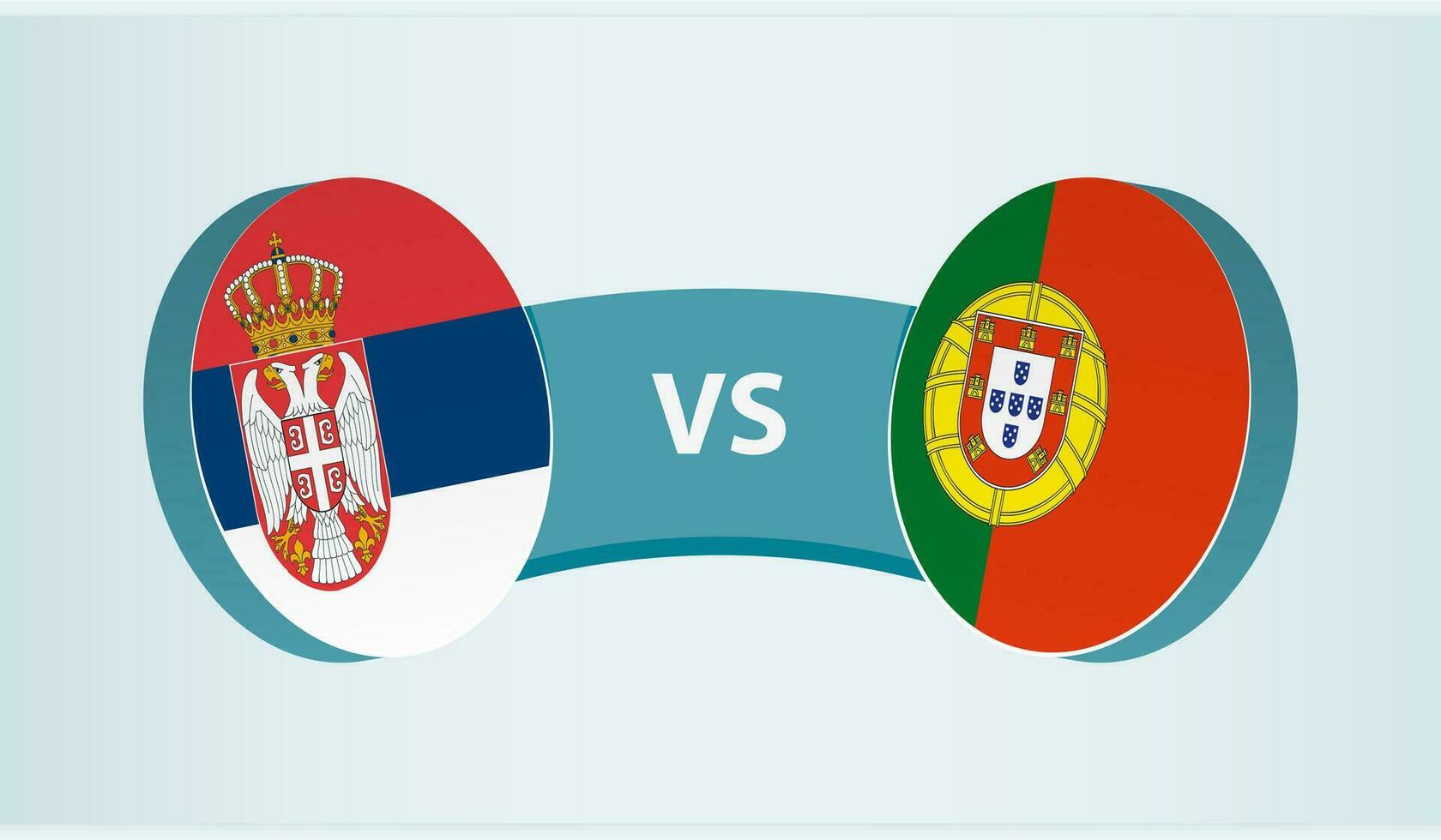 Serbia versus Portugal, team sports competition concept. vector