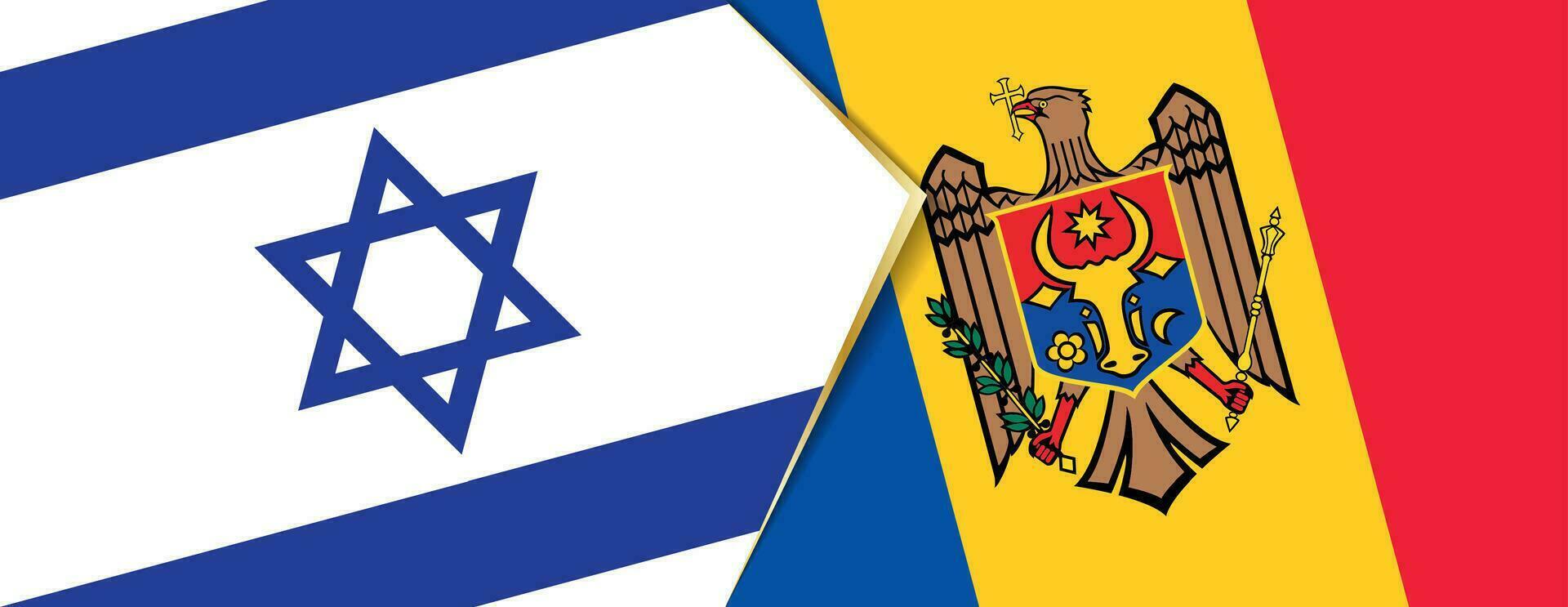 Israel and Moldova flags, two vector flags.