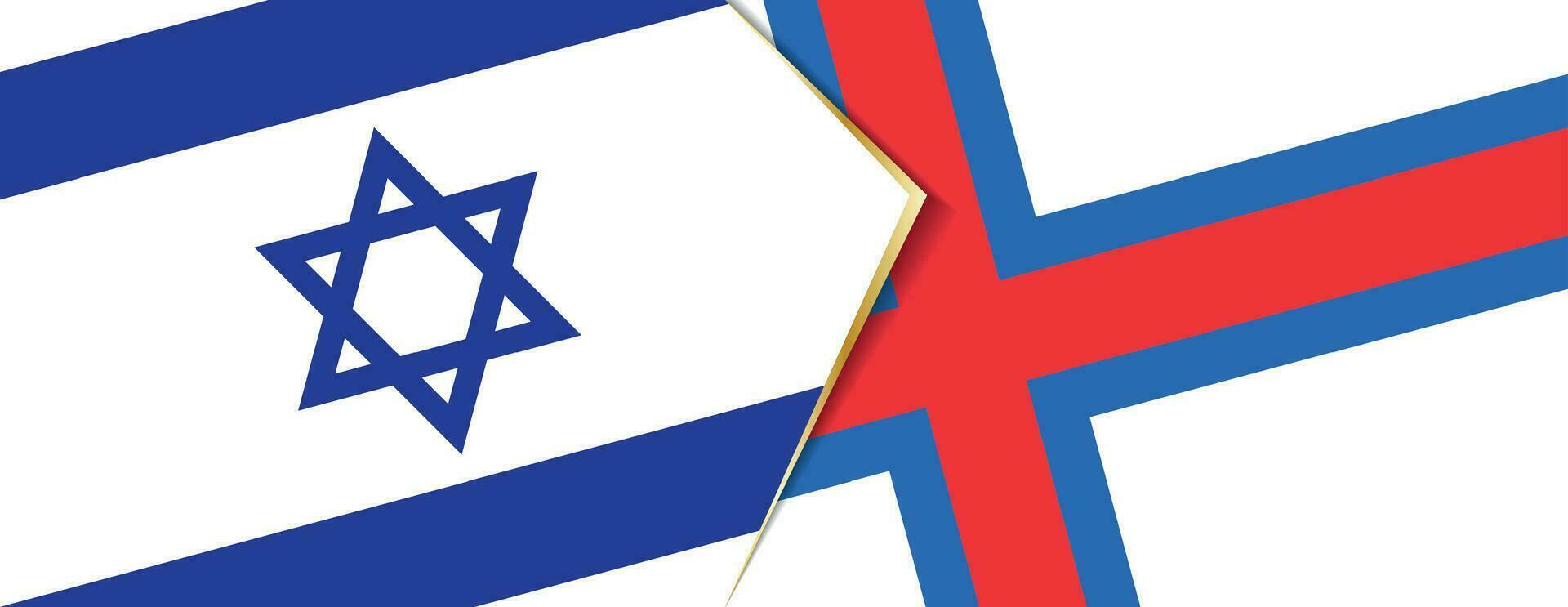 Israel y Feroe islas banderas, dos vector banderas