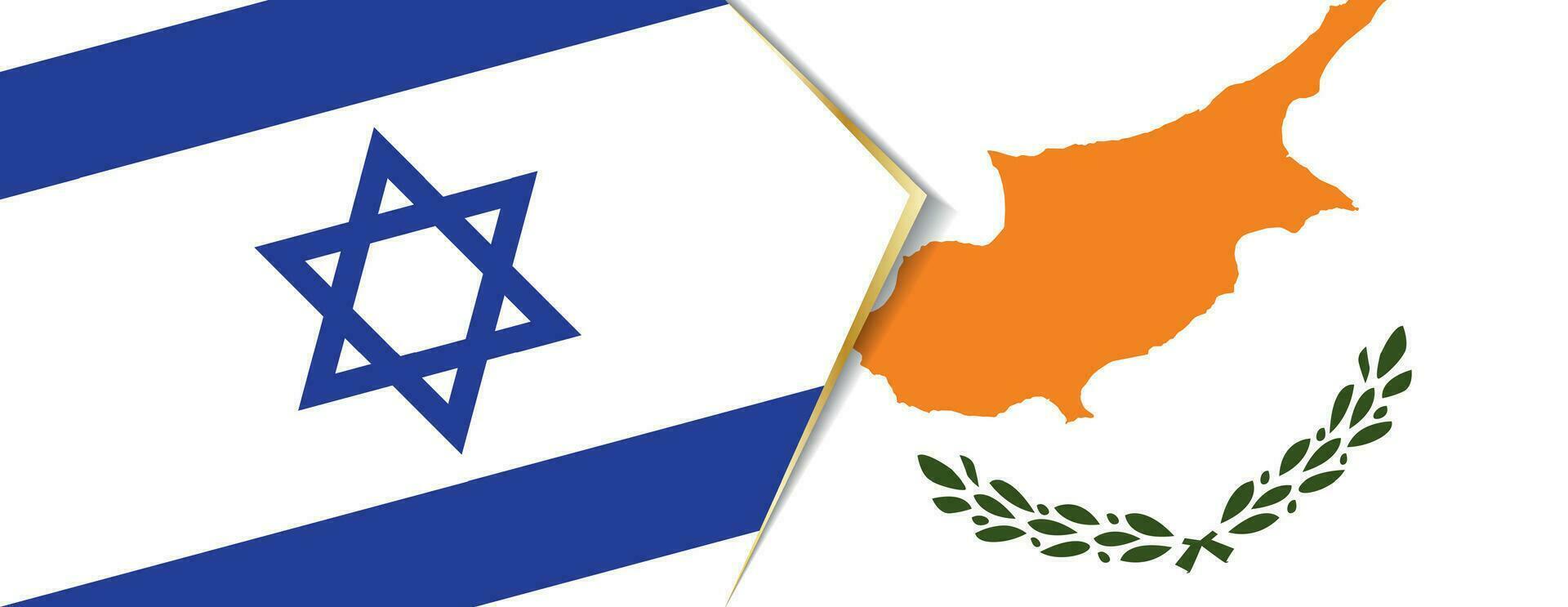 Israel y Chipre banderas, dos vector banderas