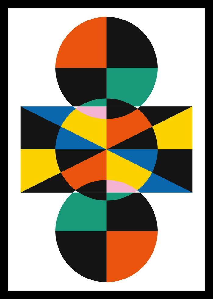 Minimal retro geometric design posters. Contemporary art wall decoration. Geometric shapes poster cover background. vector