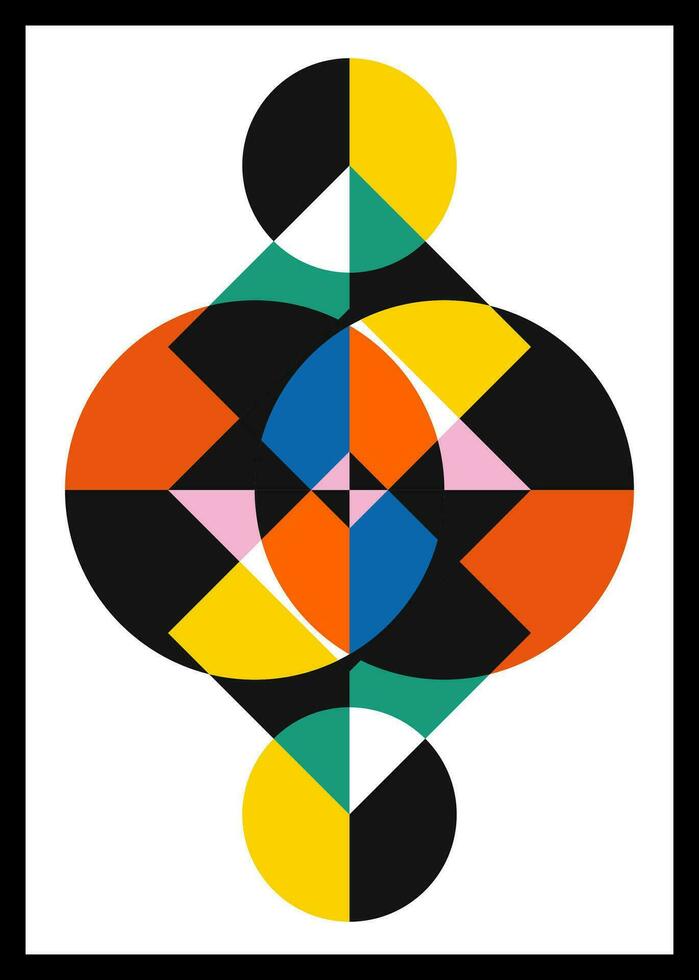 Minimal retro geometric design posters. Contemporary art wall decoration. Geometric shapes poster cover background. vector
