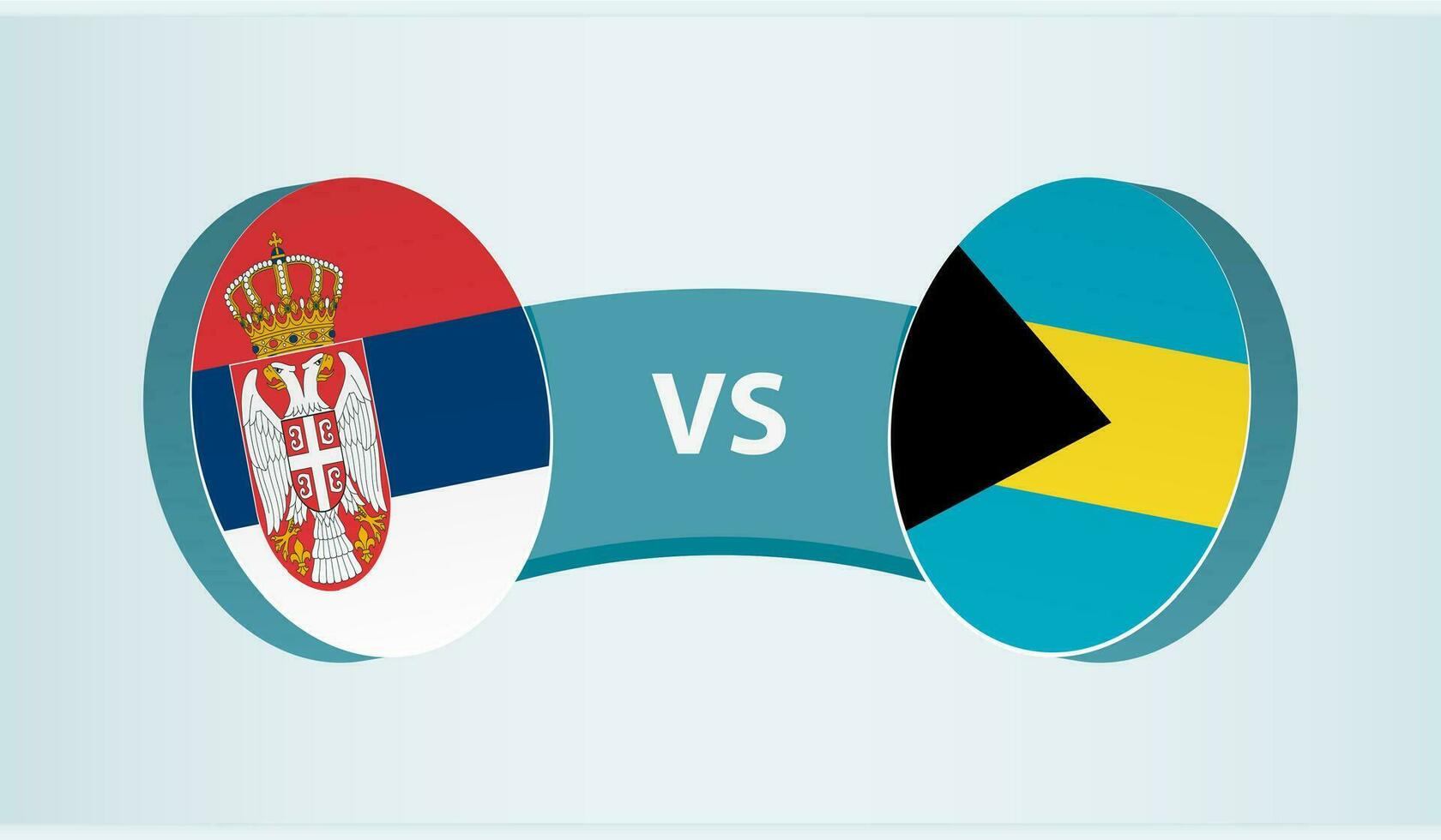 Serbia versus The Bahamas, team sports competition concept. vector