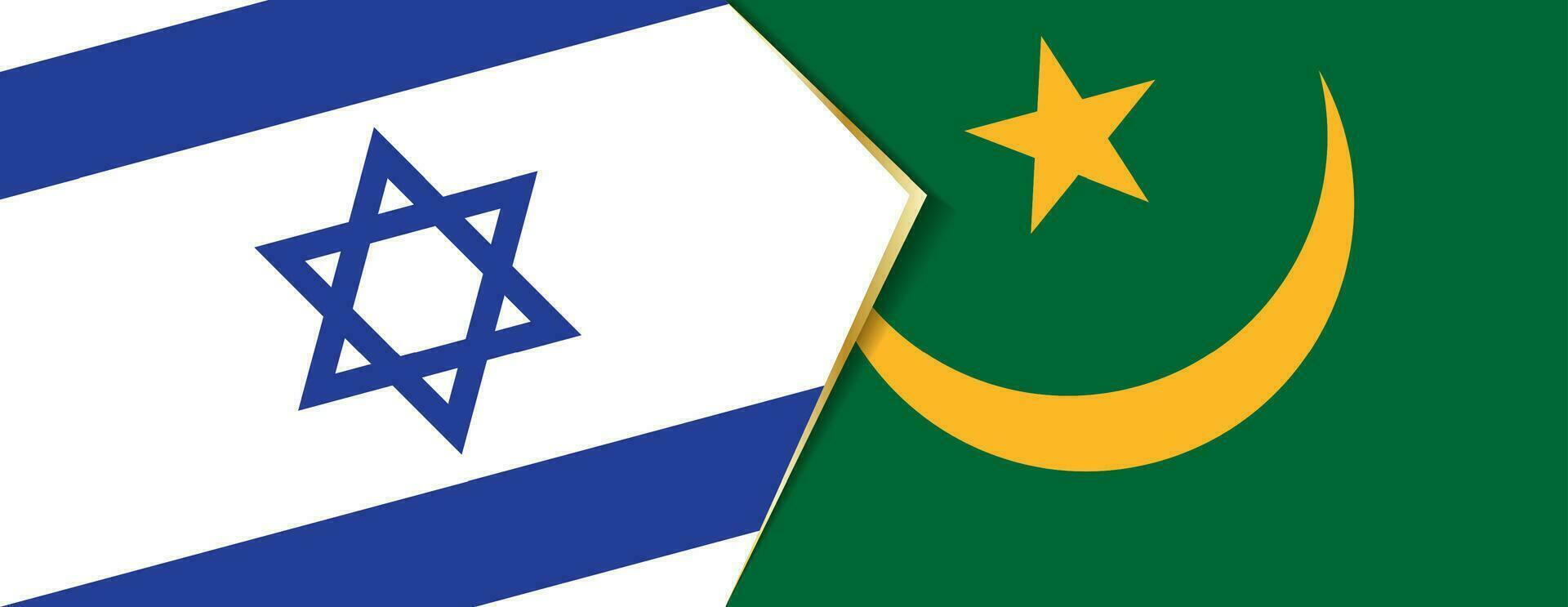 Israel y Mauritania banderas, dos vector banderas