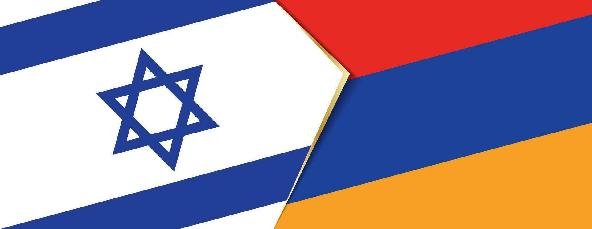 Israel and Armenia flags, two vector flags.