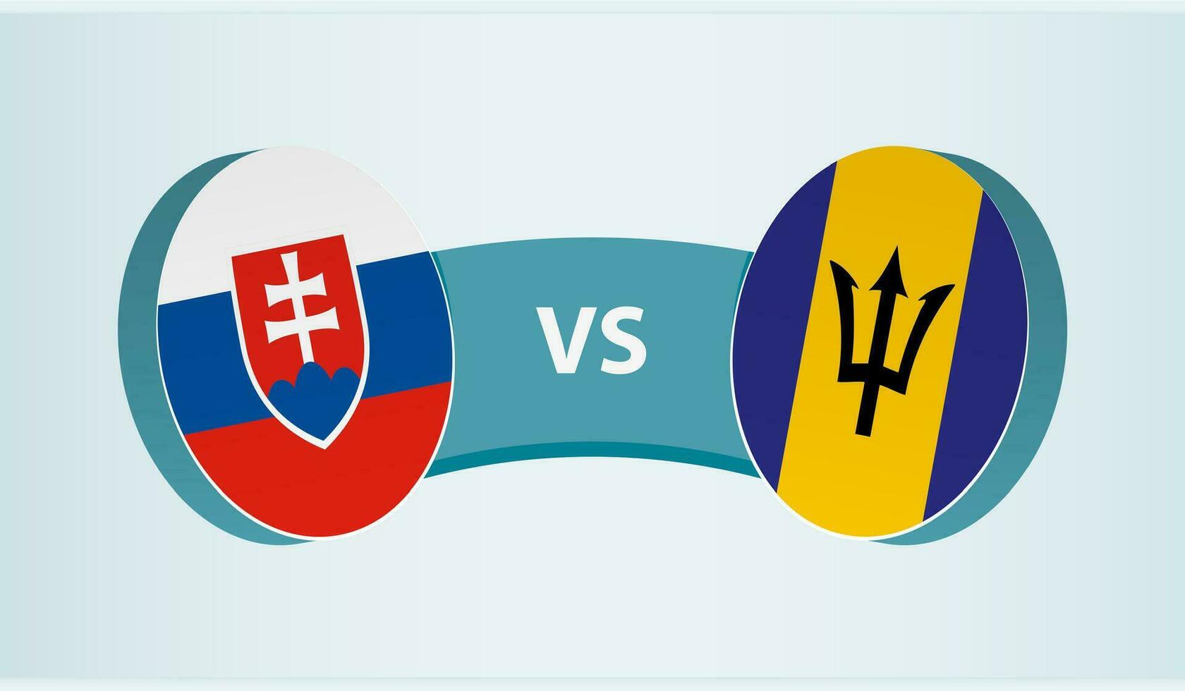 Slovakia versus Barbados, team sports competition concept. vector