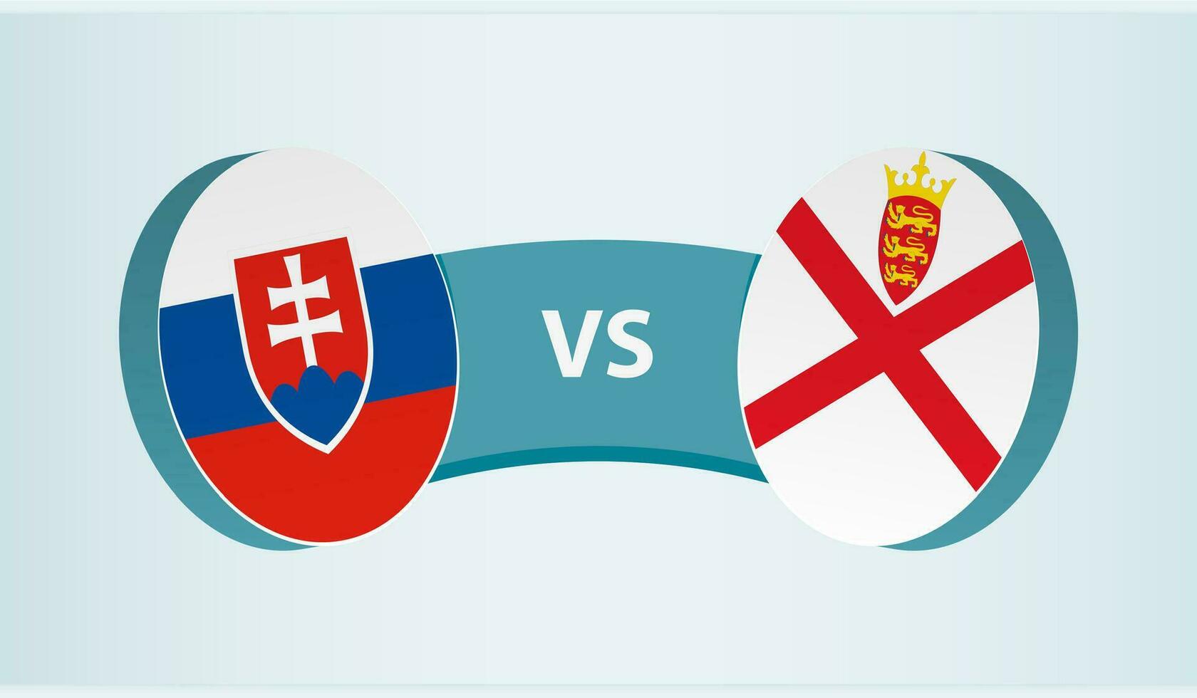 Slovakia versus Jersey, team sports competition concept. vector