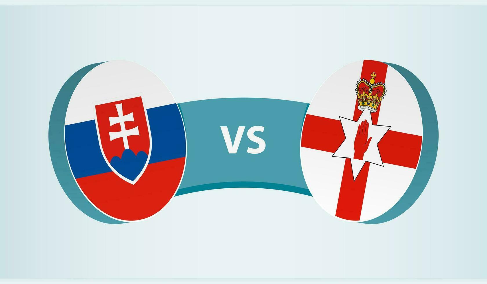 Slovakia versus Northern Ireland, team sports competition concept. vector