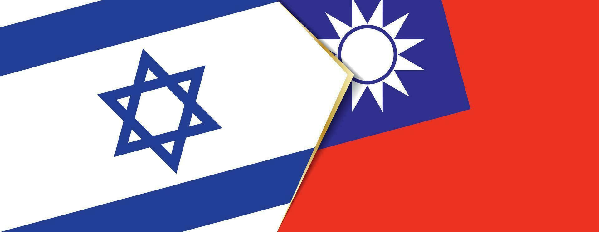 Israel and Taiwan flags, two vector flags.