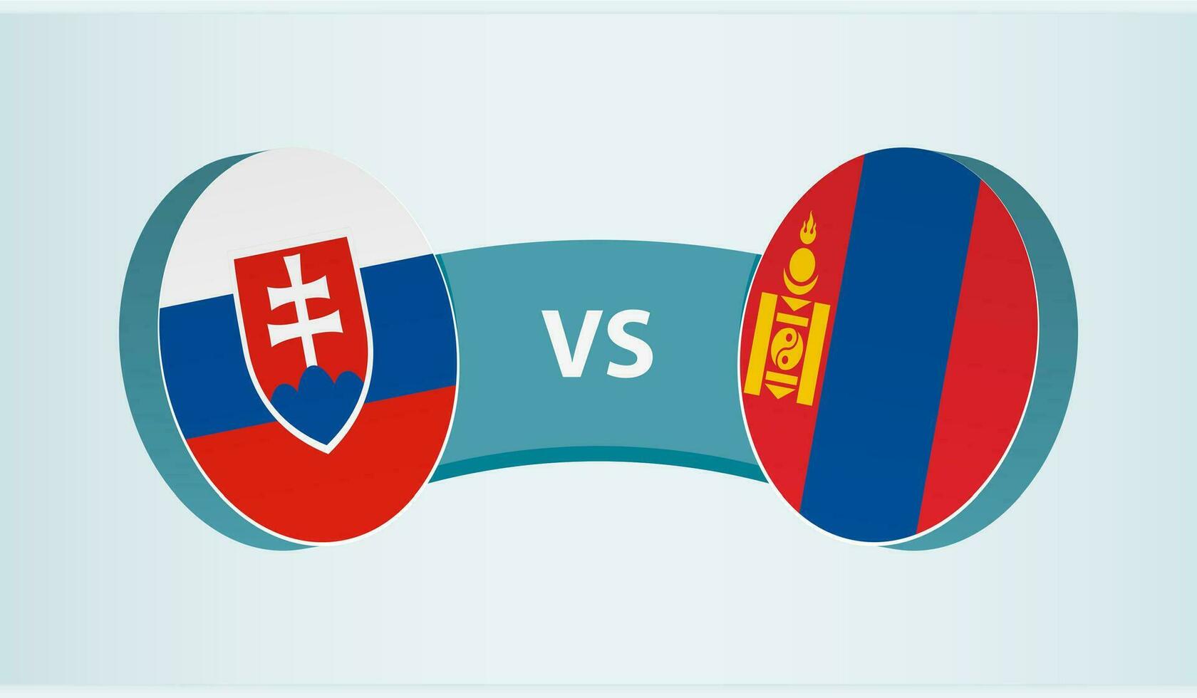 Slovakia versus Mongolia, team sports competition concept. vector