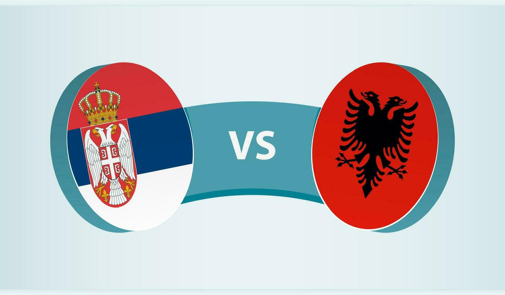 Serbia versus Albania, team sports competition concept. vector