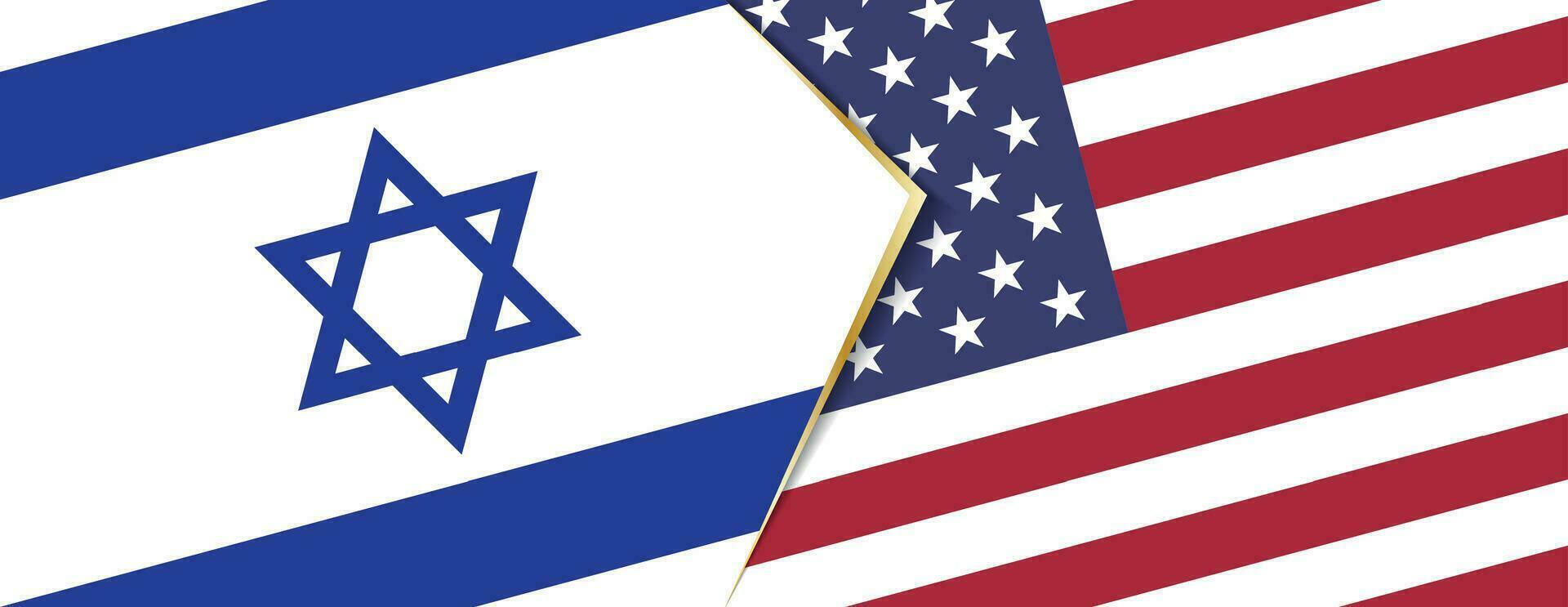 Israel and USA flags, two vector flags.