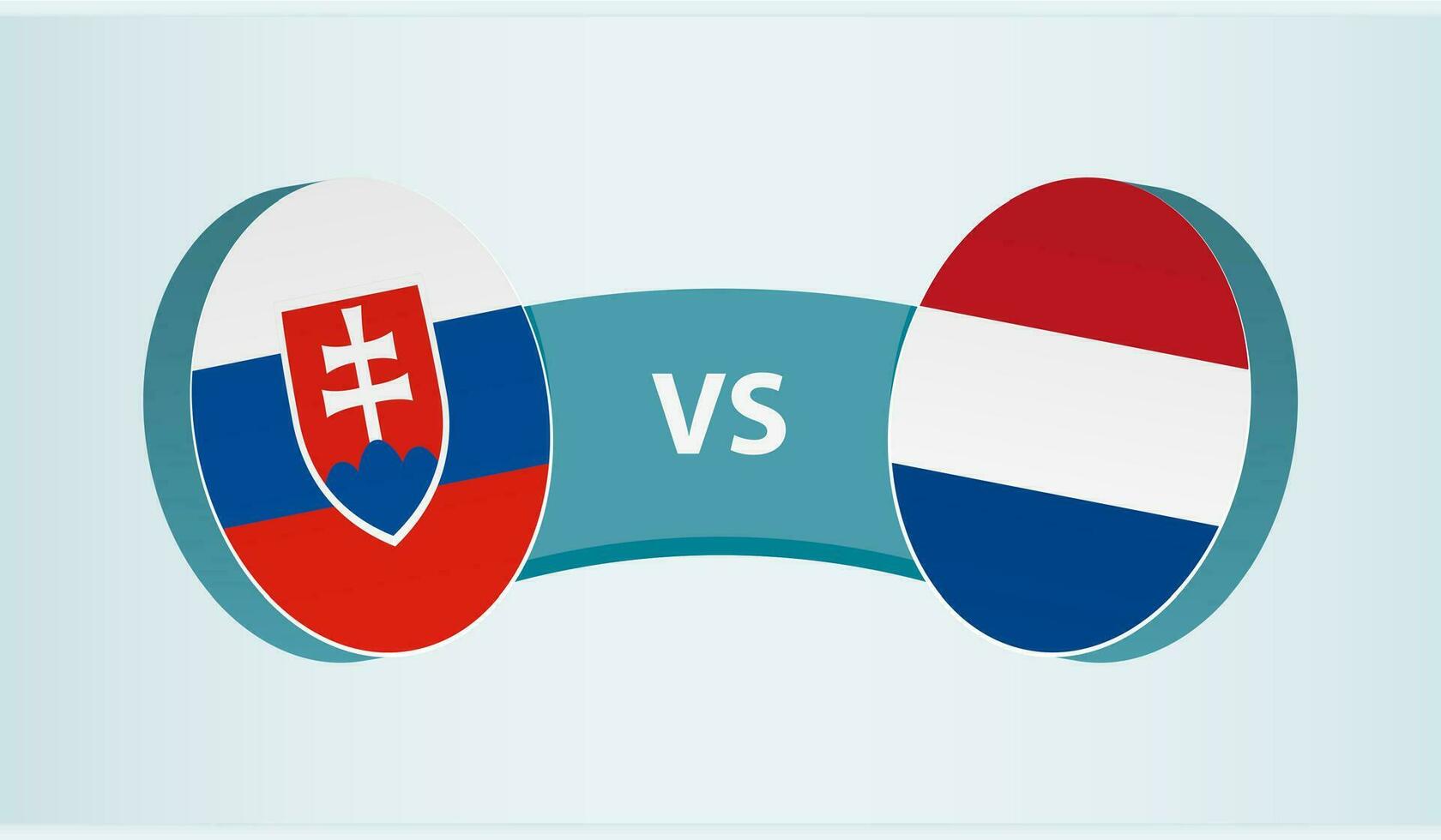 Slovakia versus Netherlands, team sports competition concept. vector