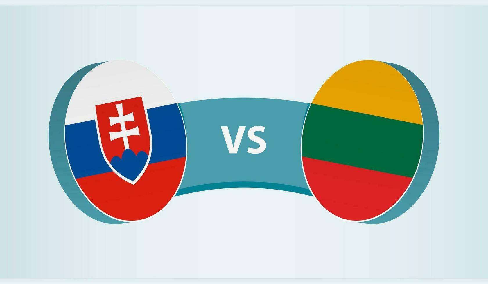 Slovakia versus Lithuania, team sports competition concept. vector