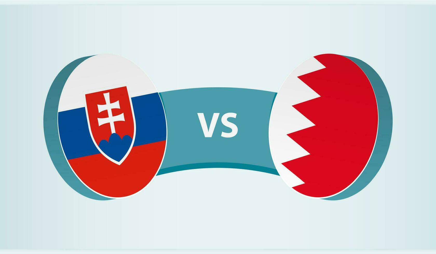 Slovakia versus Bahrain, team sports competition concept. vector