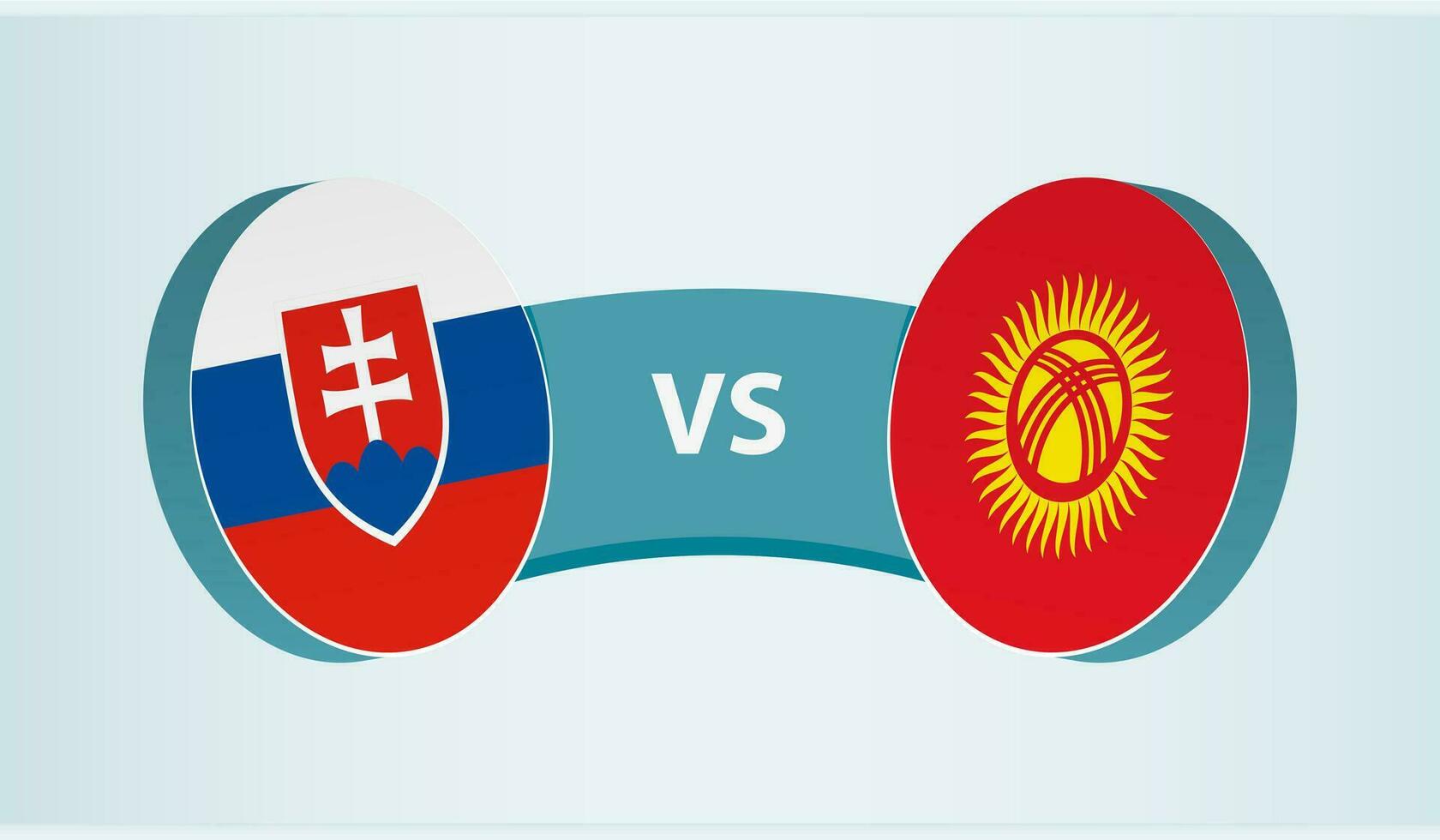 Slovakia versus Kyrgyzstan, team sports competition concept. vector