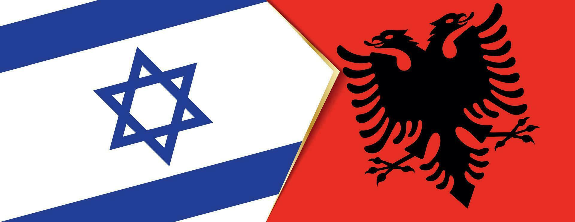 Israel and Albania flags, two vector flags.