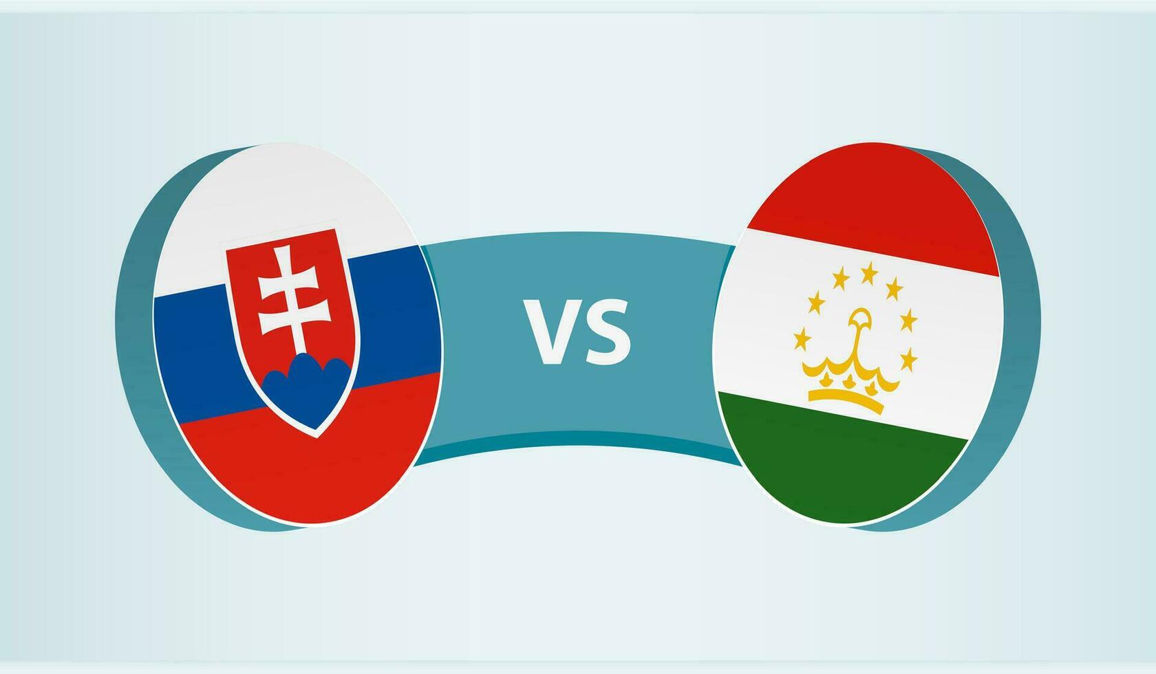 Slovakia versus Tajikistan, team sports competition concept. vector